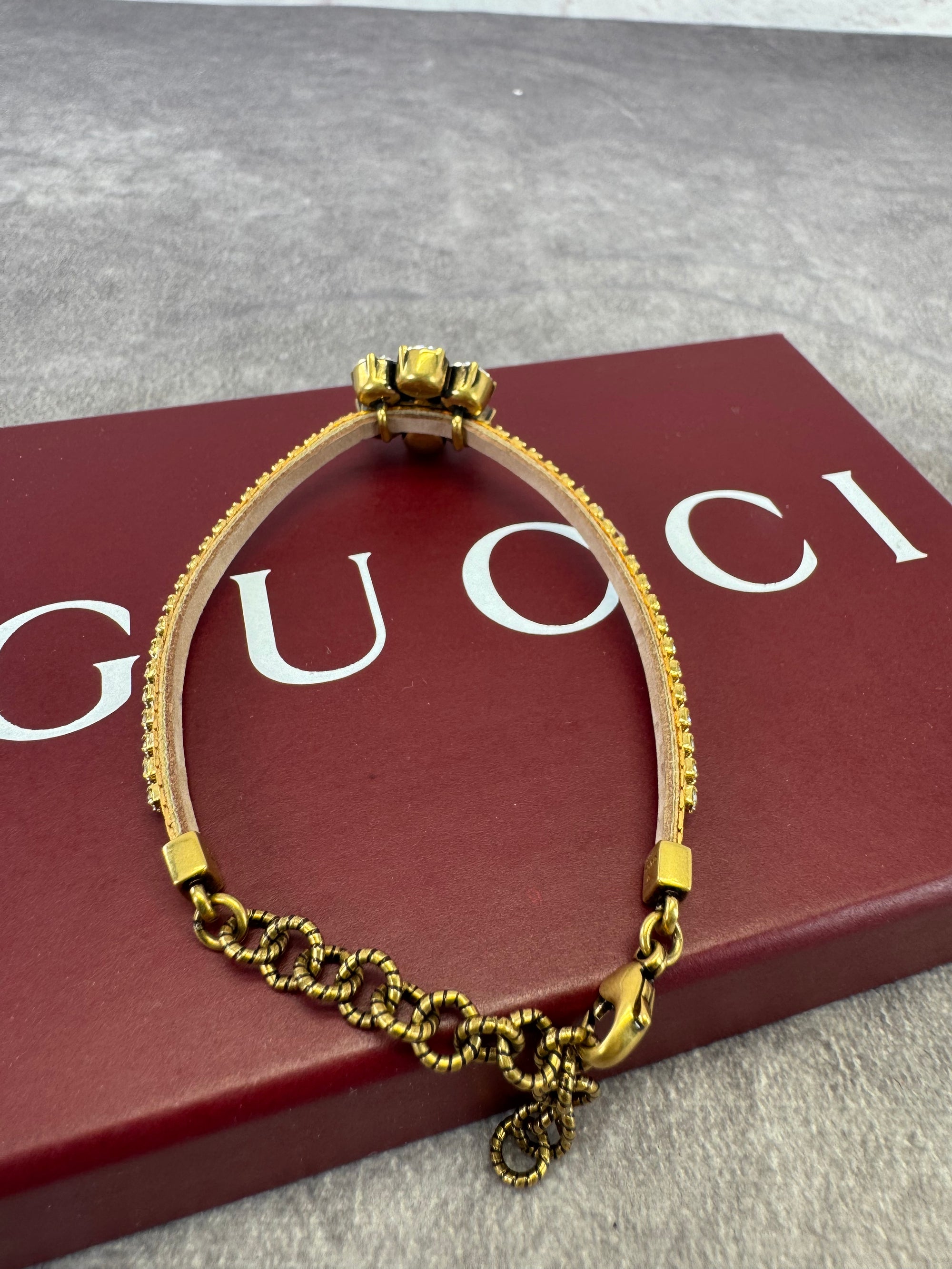 Gucci GG Marmont Crystal Double G Bracelet