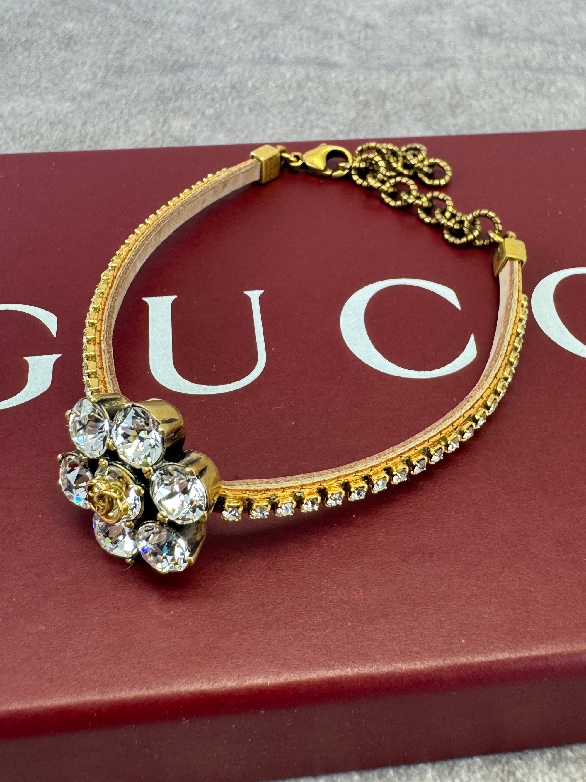 Gucci GG Marmont Crystal Double G Bracelet