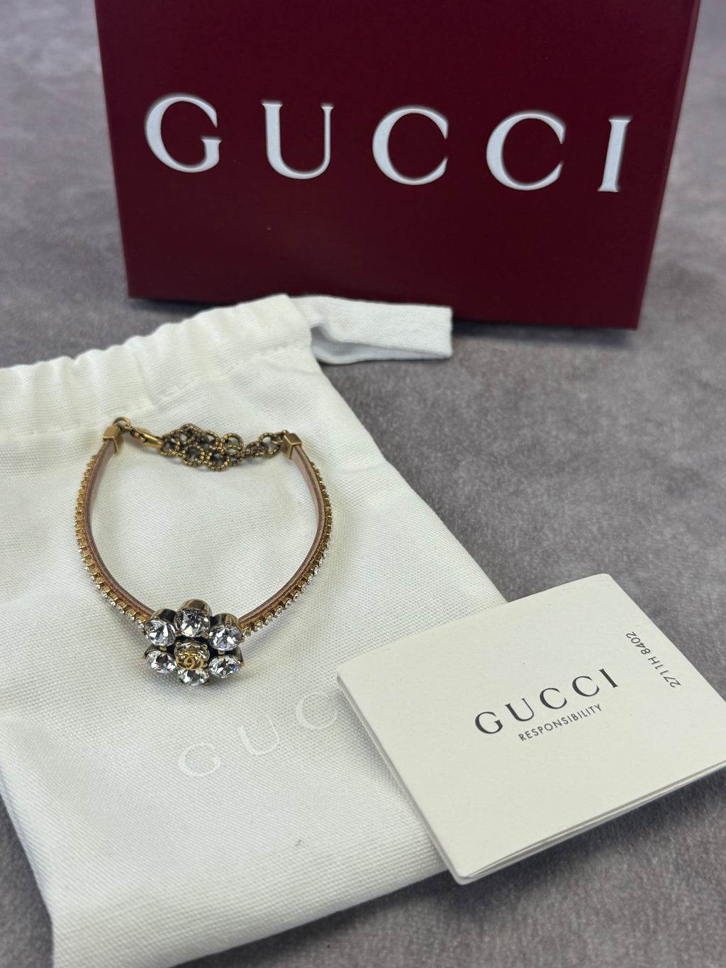 Gucci GG Marmont Crystal Double G Bracelet