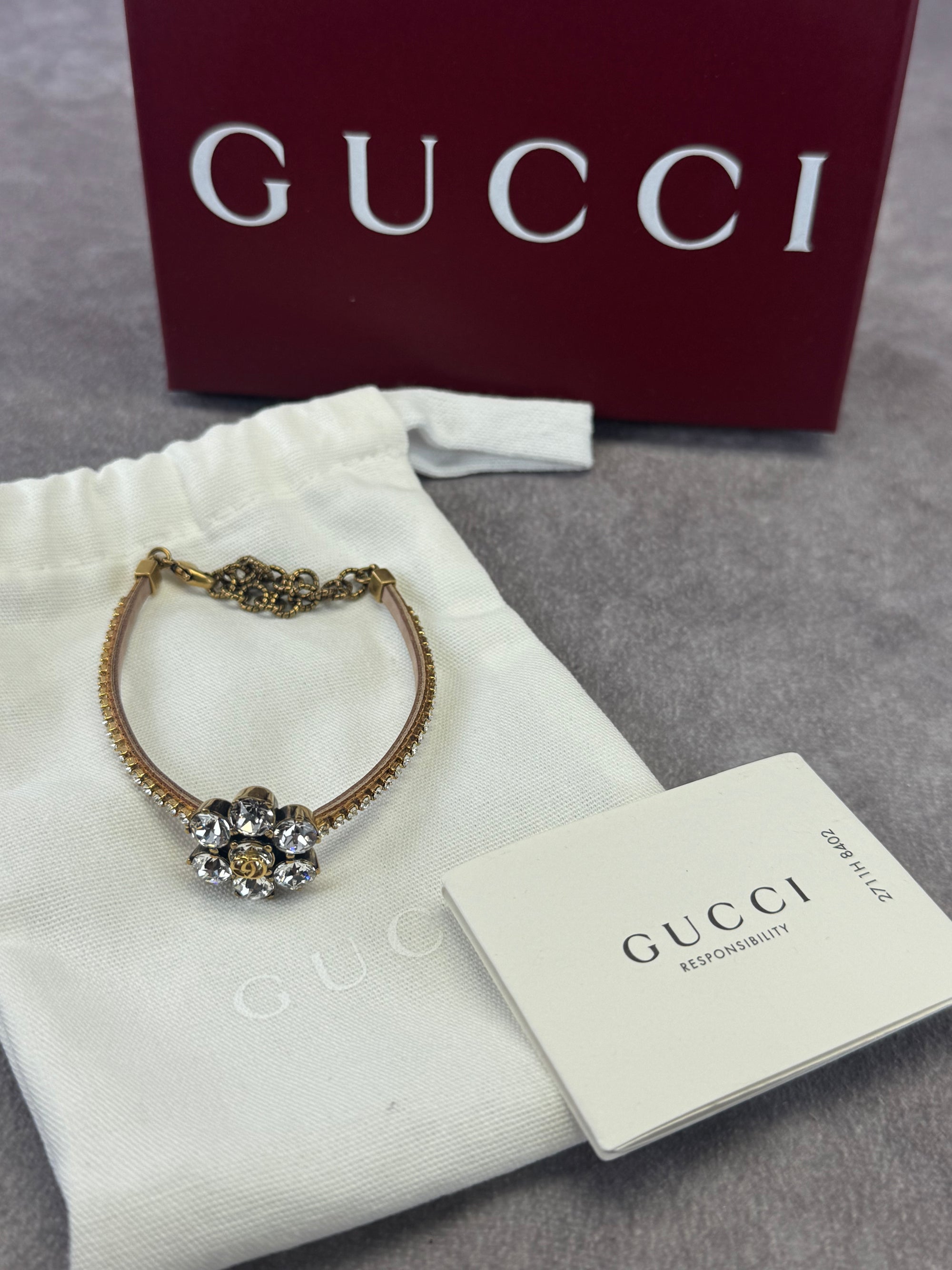 Gucci GG Marmont Crystal Double G Bracelet