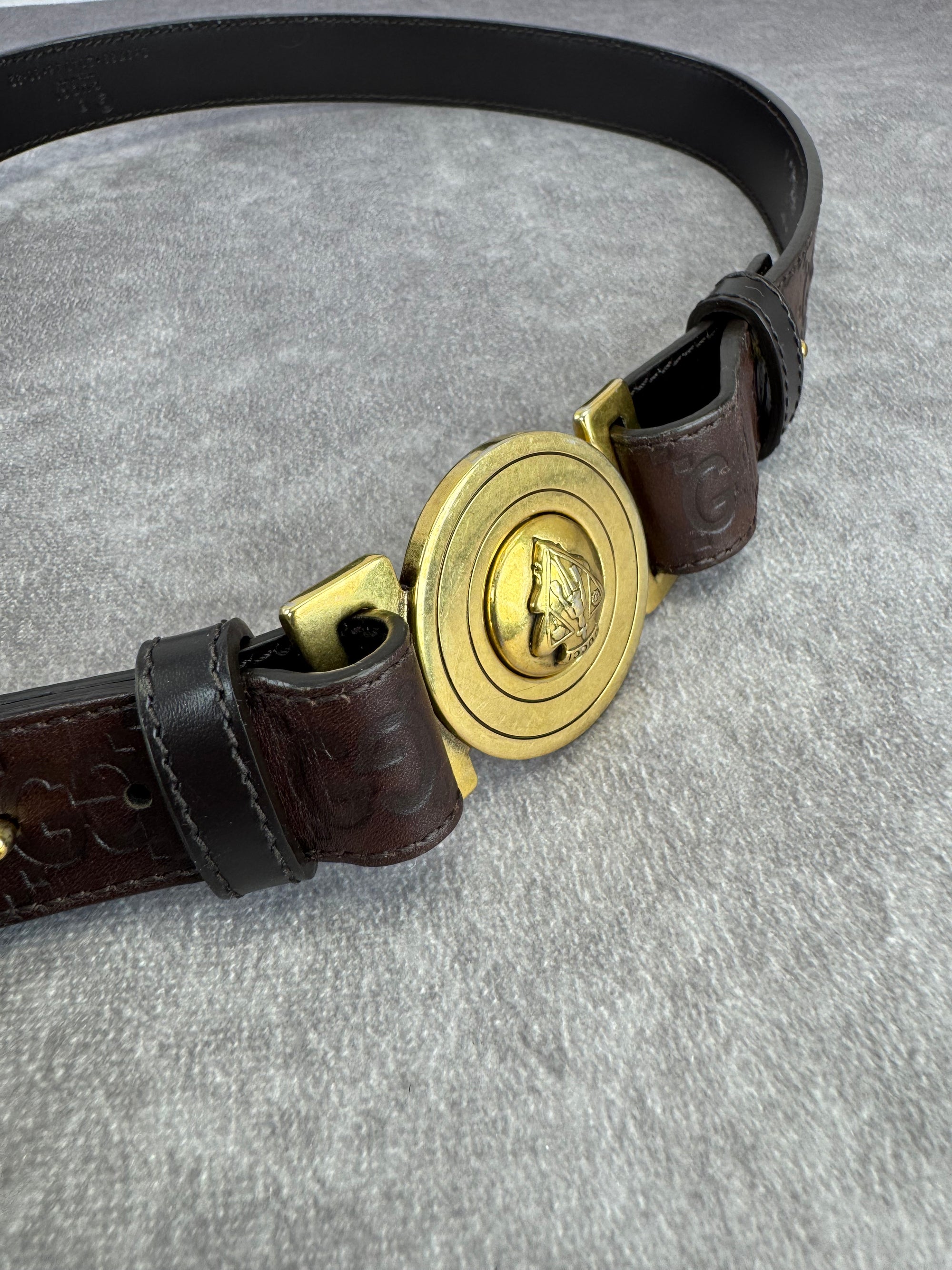 Gucci Guccissima Embossed Hysteria Crest Belt