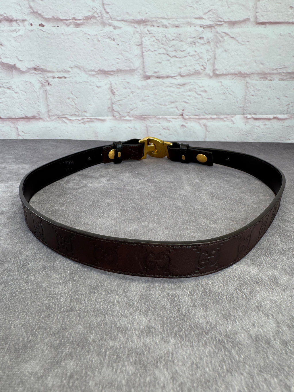 Gucci Guccissima Embossed Hysteria Crest Belt