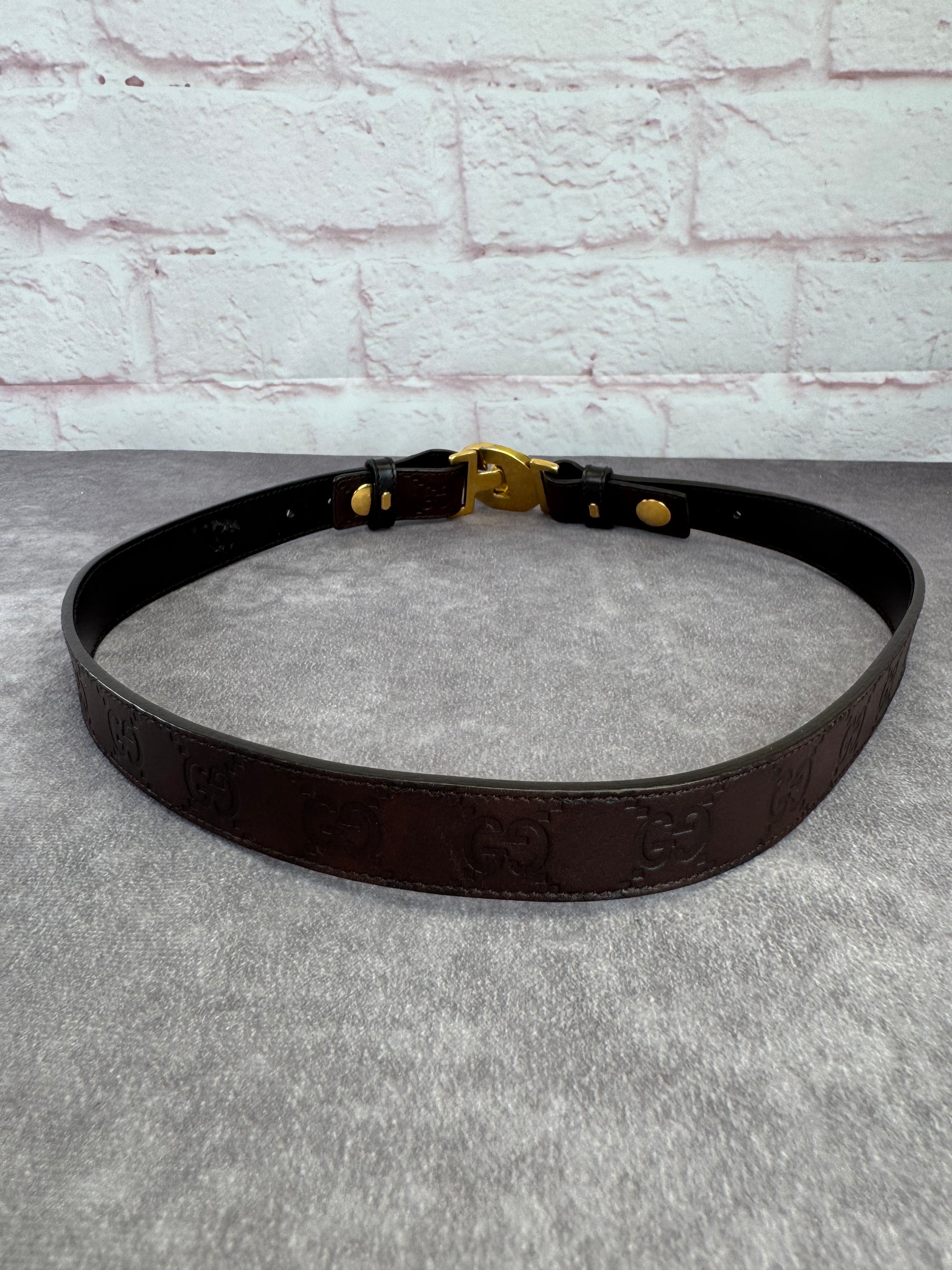 Gucci Guccissima Embossed Hysteria Crest Belt