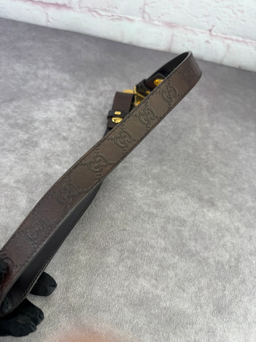 Gucci Guccissima Embossed Hysteria Crest Belt