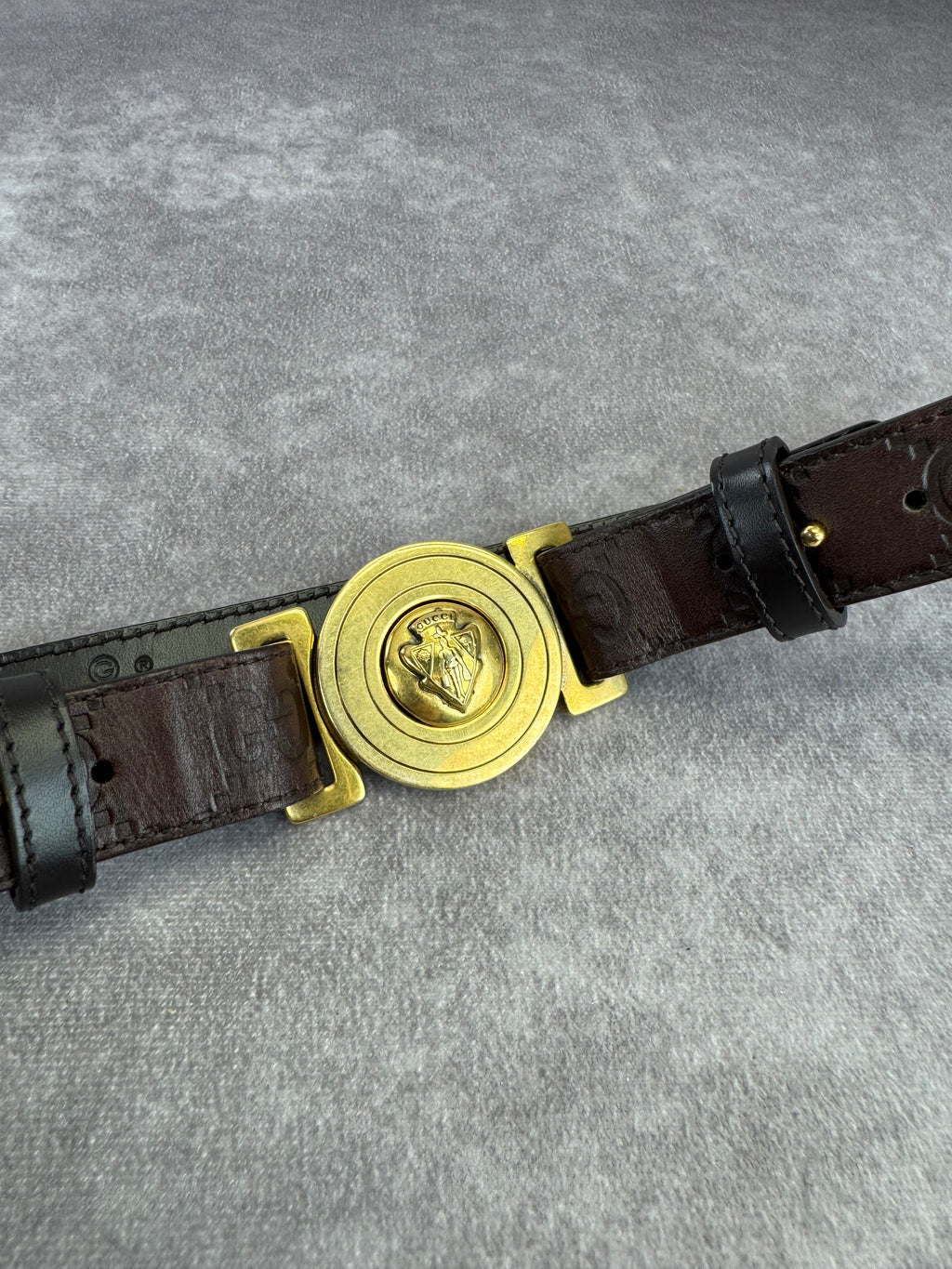 Gucci Guccissima Embossed Hysteria Crest Belt