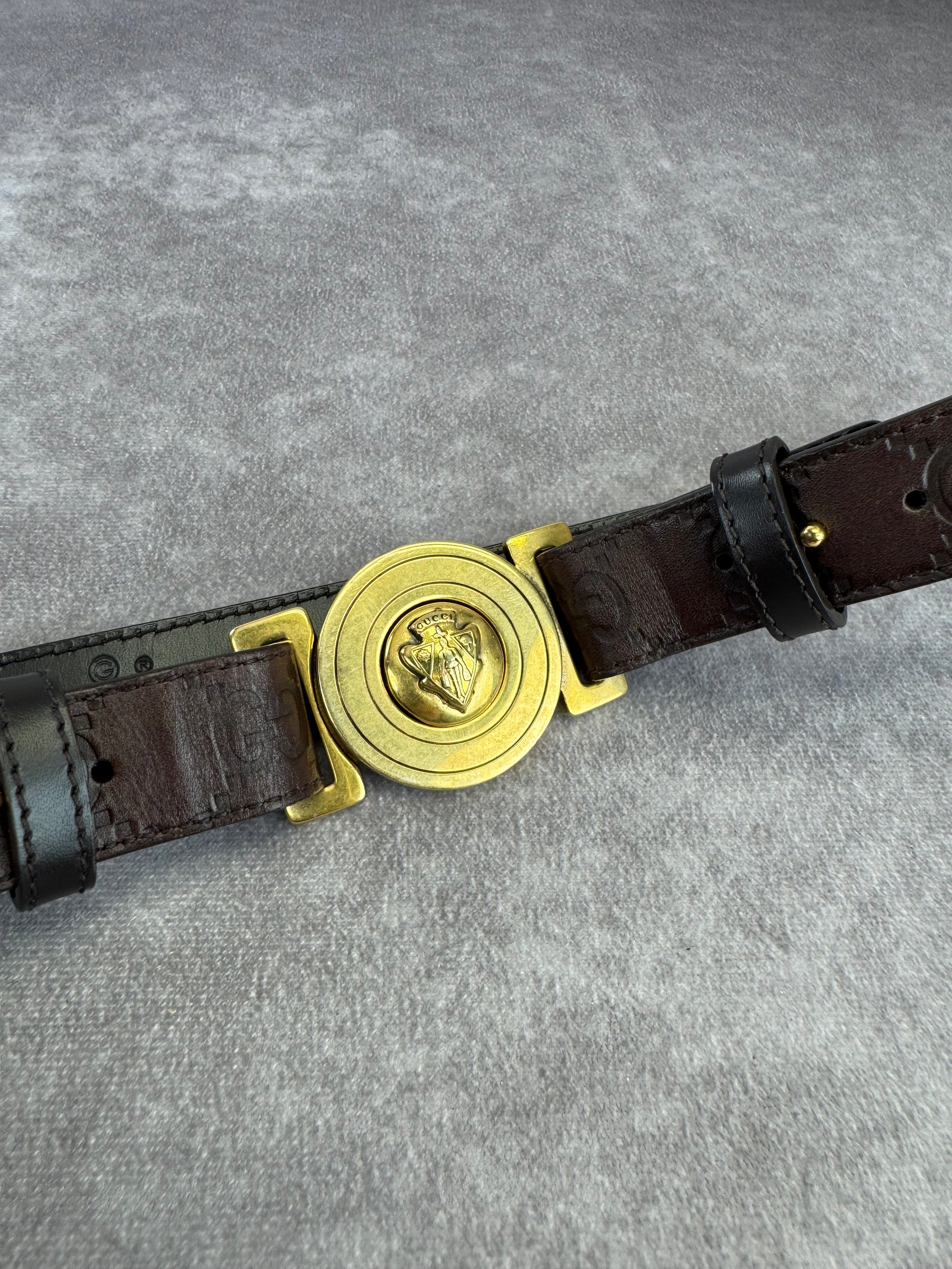 Gucci Guccissima Embossed Hysteria Crest Belt