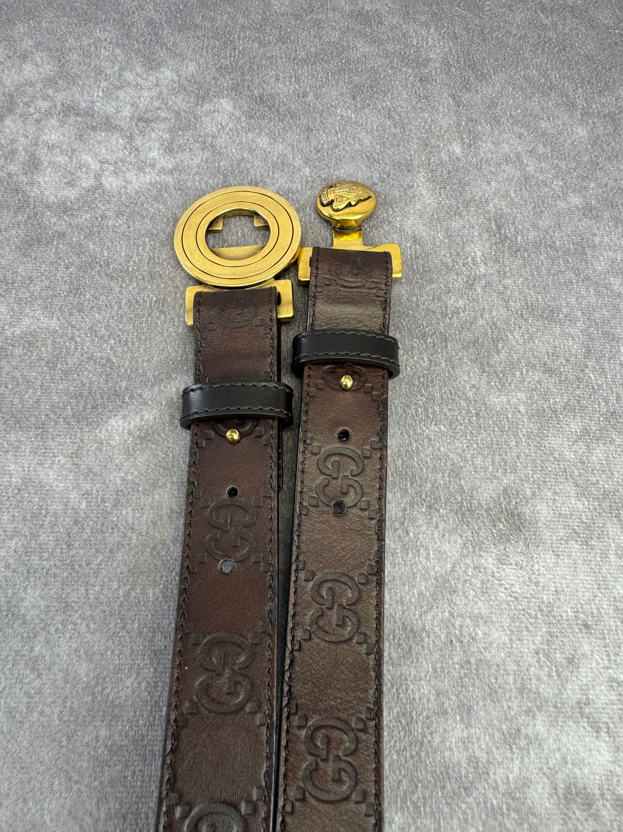 Gucci Guccissima Embossed Hysteria Crest Belt