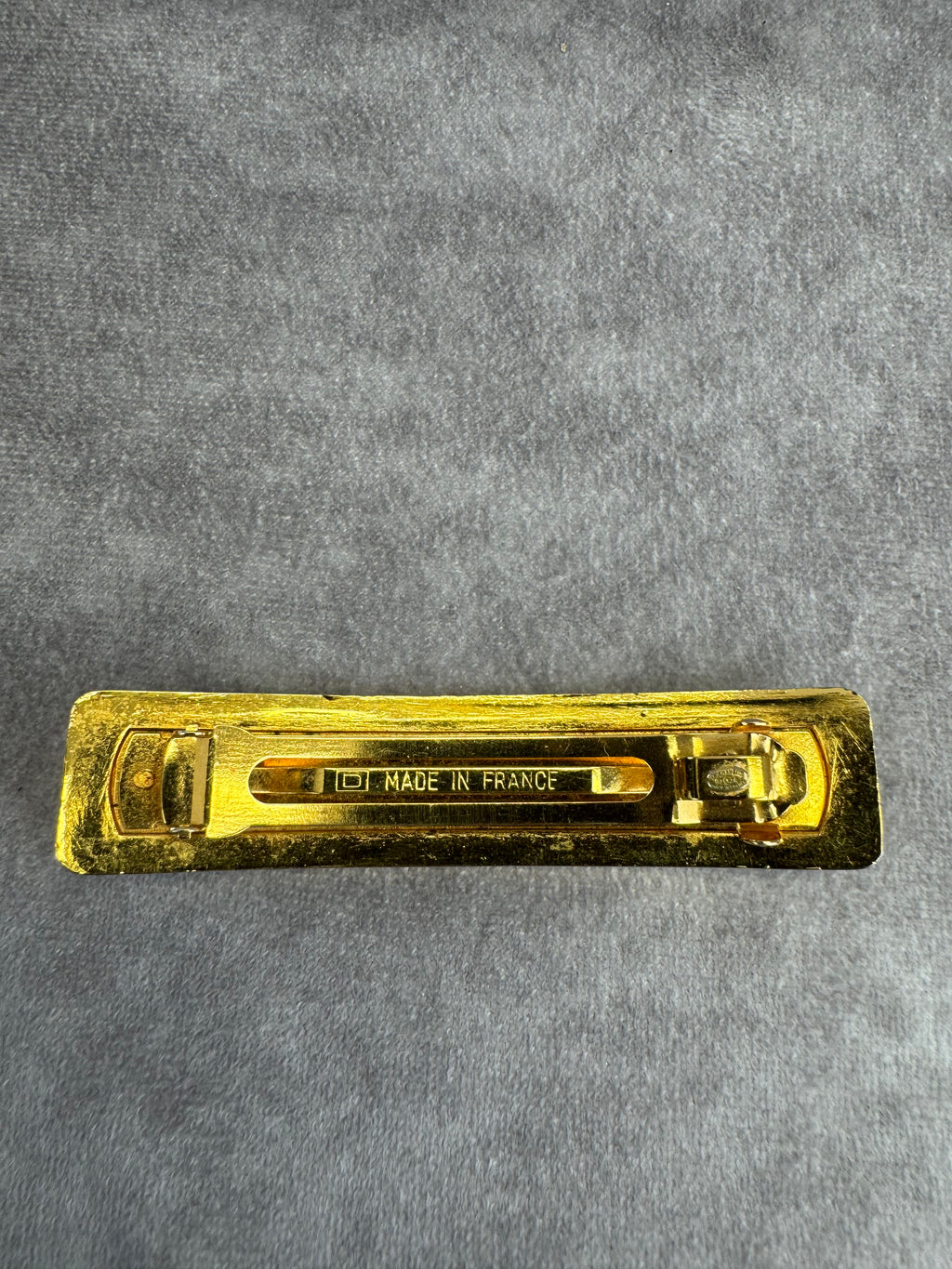 Chanel Vintage Embossed Logo Large Barette