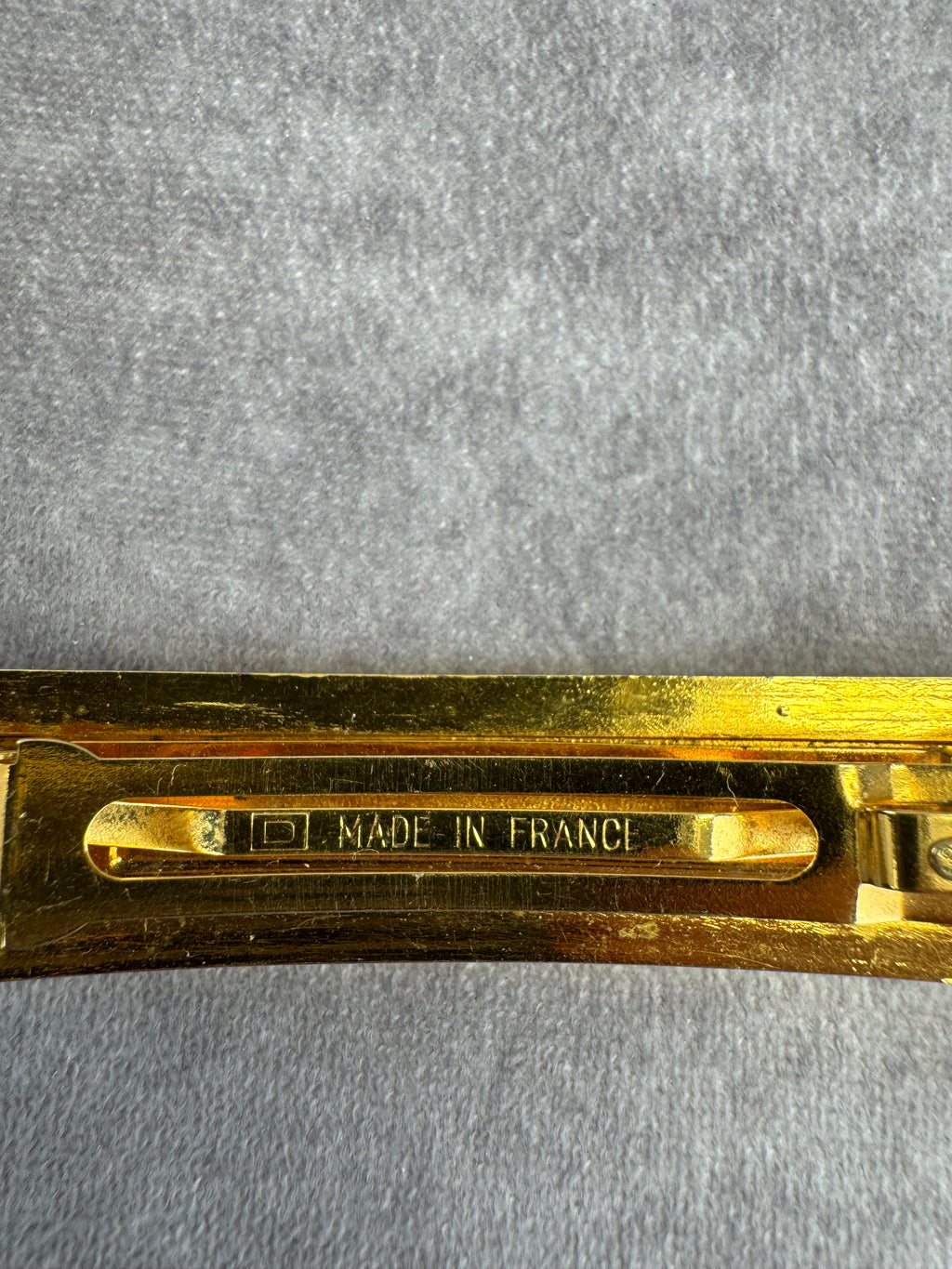 Chanel Vintage Embossed Logo Large Barette