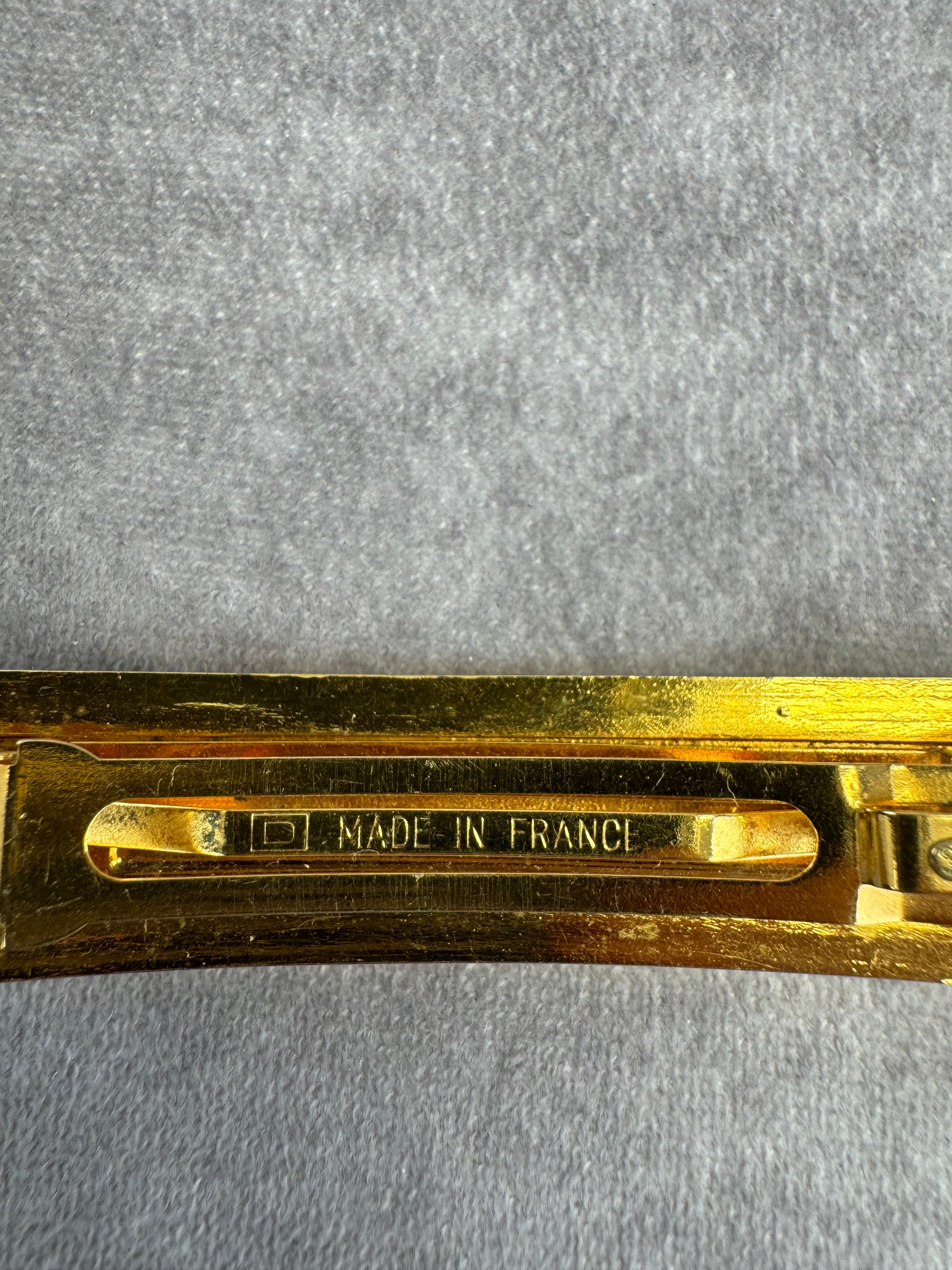 Chanel Vintage Embossed Logo Large Barette