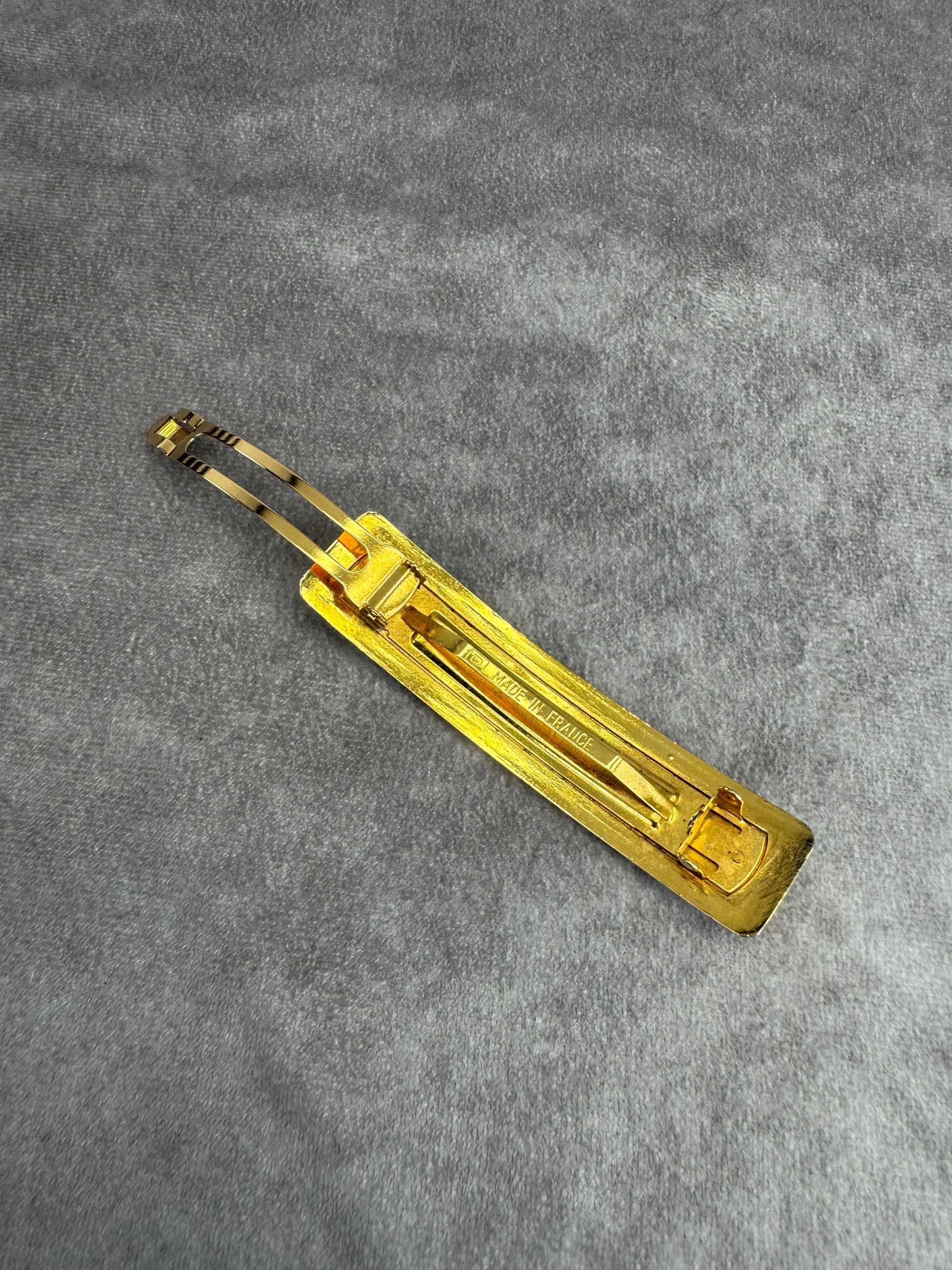 Chanel Vintage Embossed Logo Large Barette