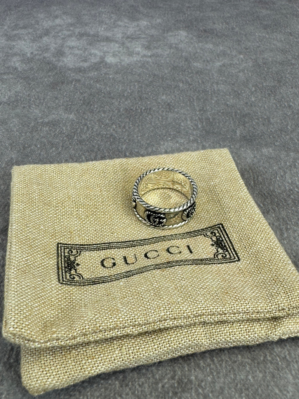 Gucci GG Marmont Wide 925 Silver Ring