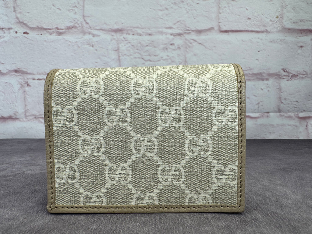 Gucci Beige Horsebit Card Holder Wallet