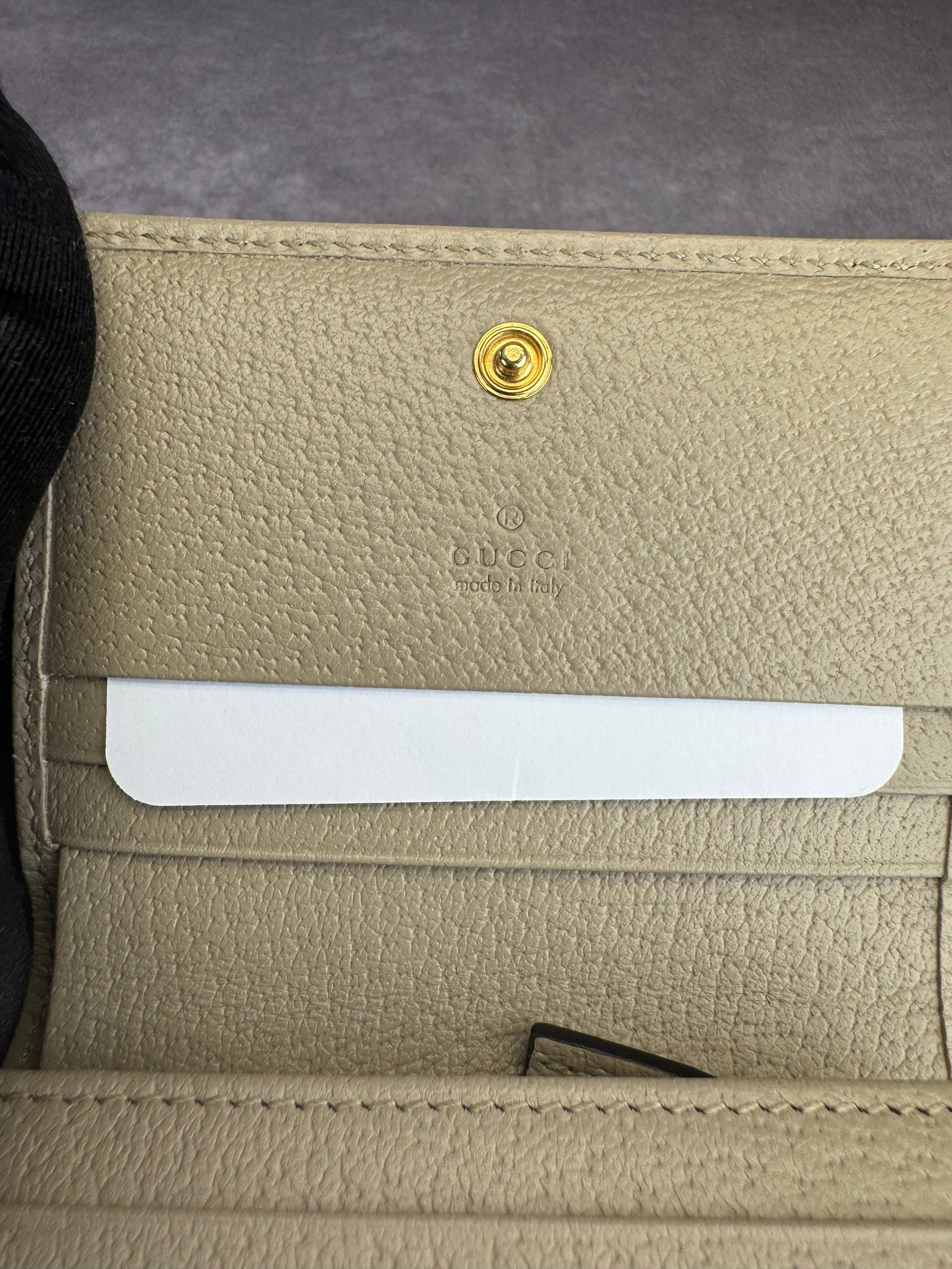 Gucci Beige Horsebit Card Holder Wallet