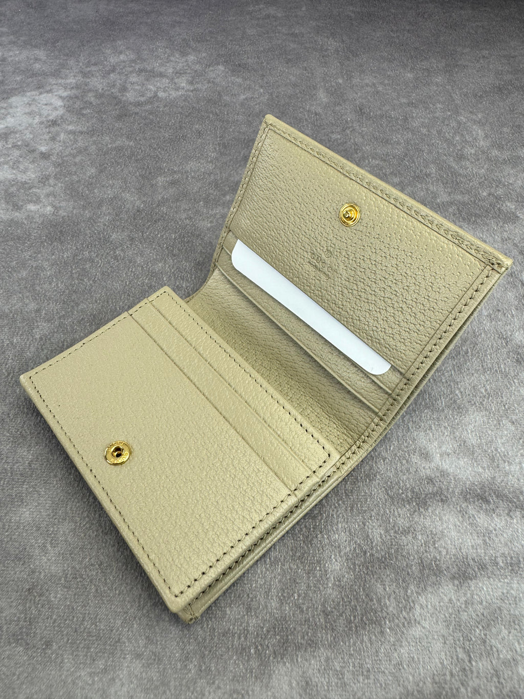 Gucci Beige Horsebit Card Holder Wallet