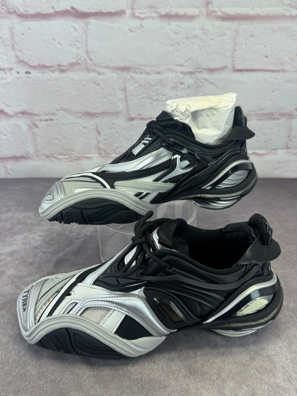 Balenciaga Women's Tyrex Black & Gray Low Sneakers