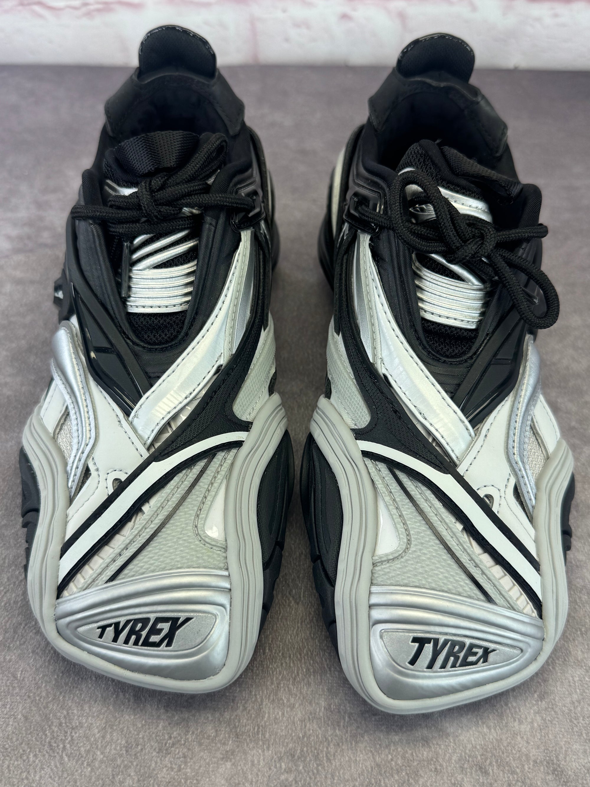 Balenciaga Women's Tyrex Black & Gray Low Sneakers