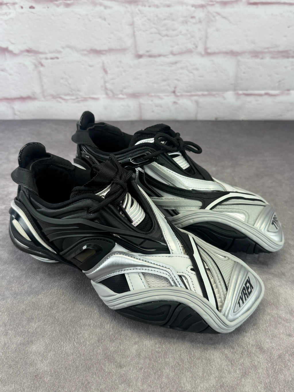 Balenciaga Women's Tyrex Black & Gray Low Sneakers