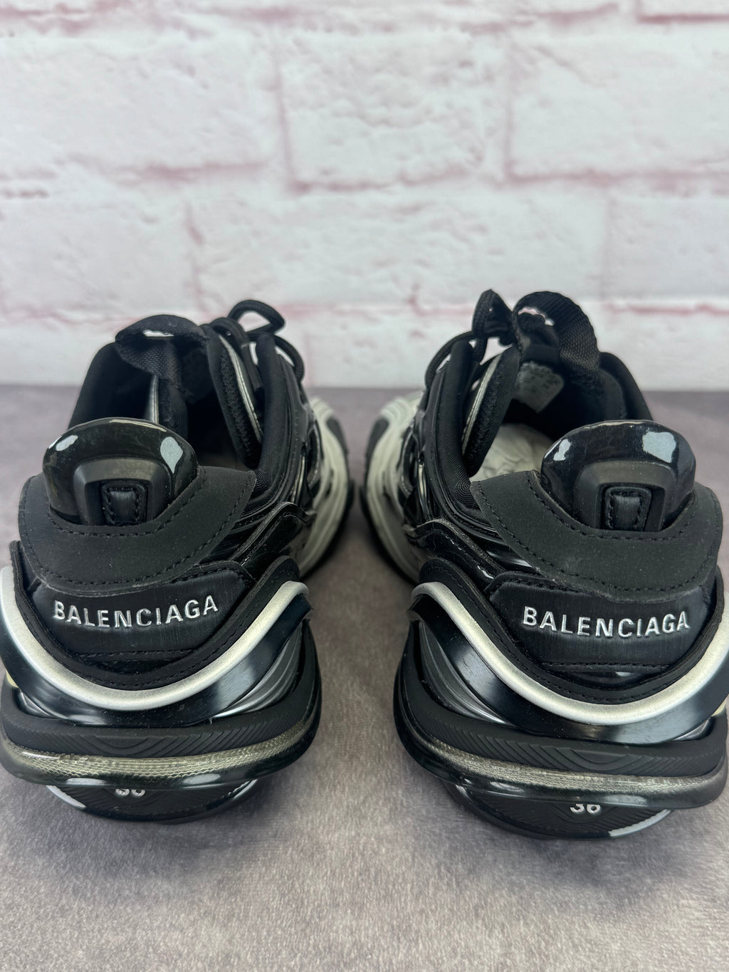 Balenciaga Women's Tyrex Black & Gray Low Sneakers