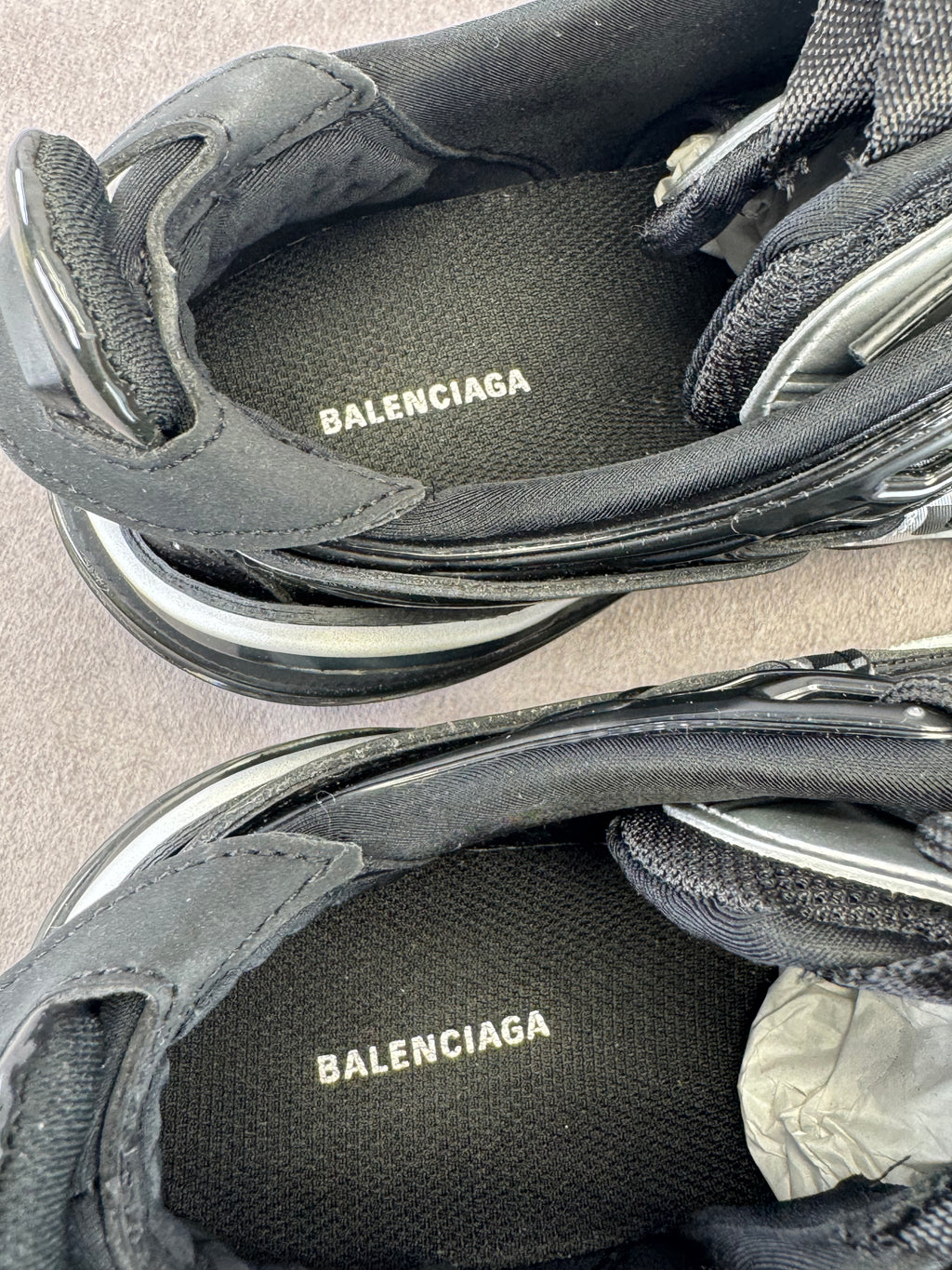 Balenciaga Women's Tyrex Black & Gray Low Sneakers