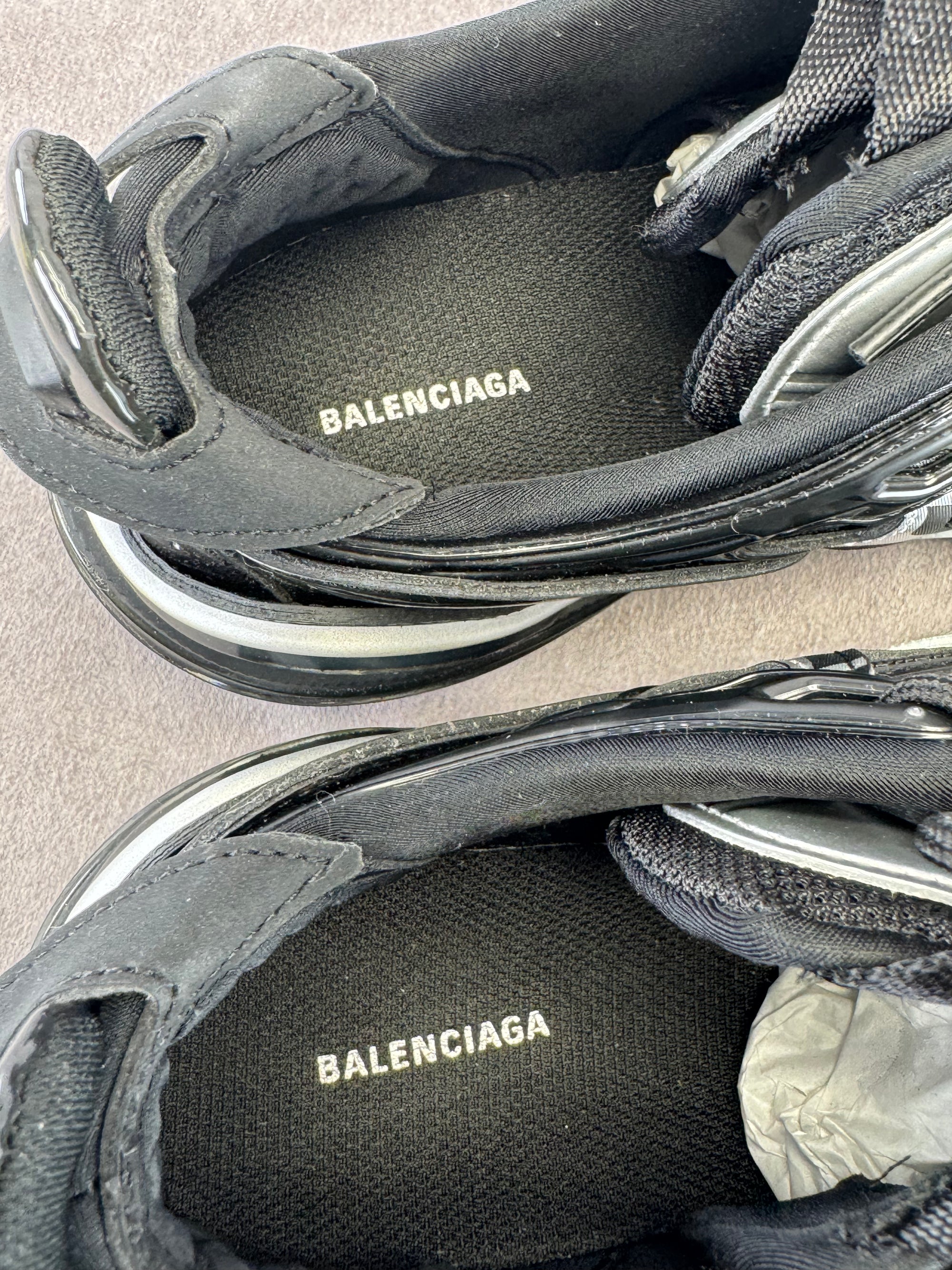 Balenciaga Women's Tyrex Black & Gray Low Sneakers