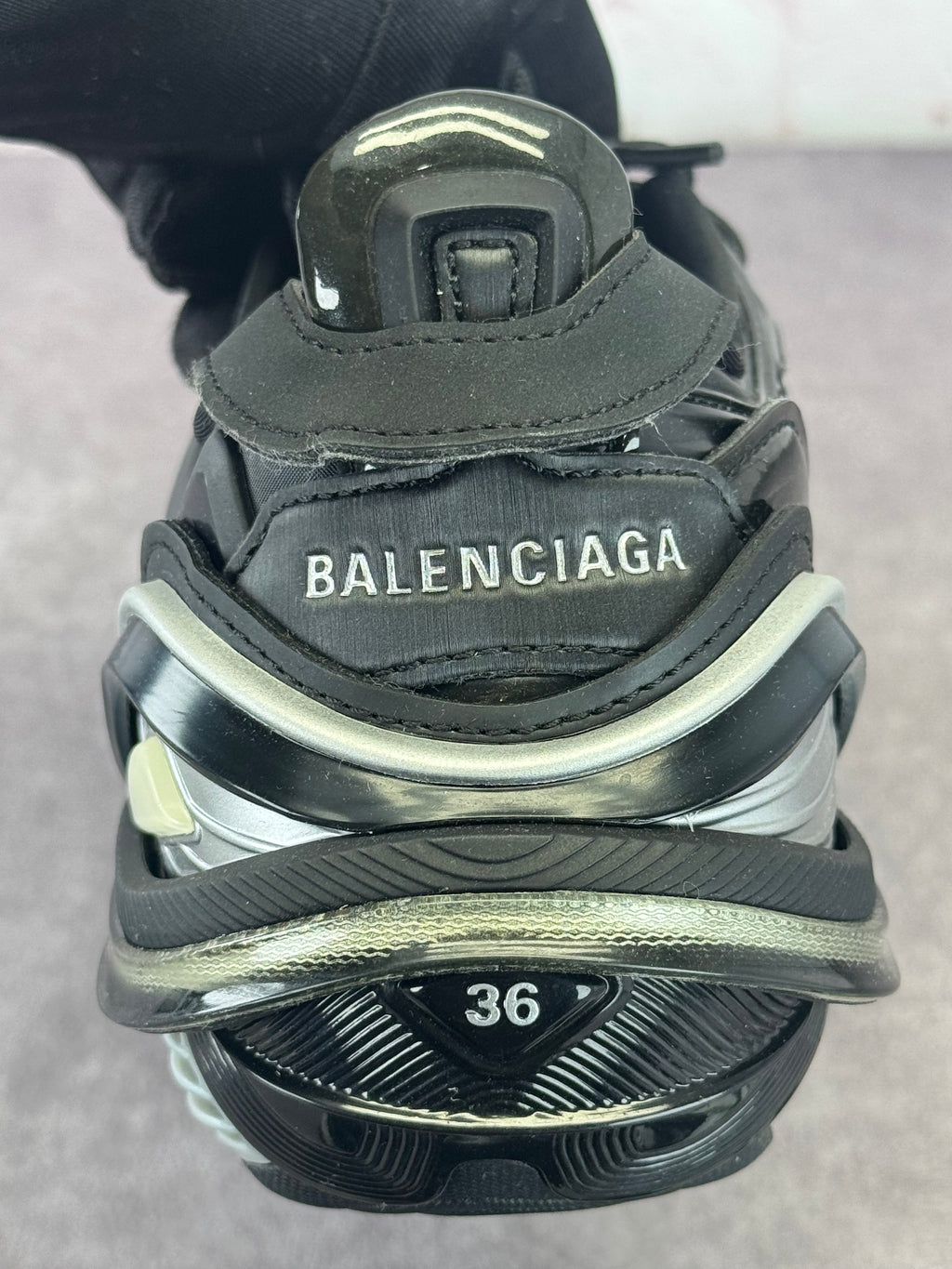 Balenciaga Women's Tyrex Black & Gray Low Sneakers