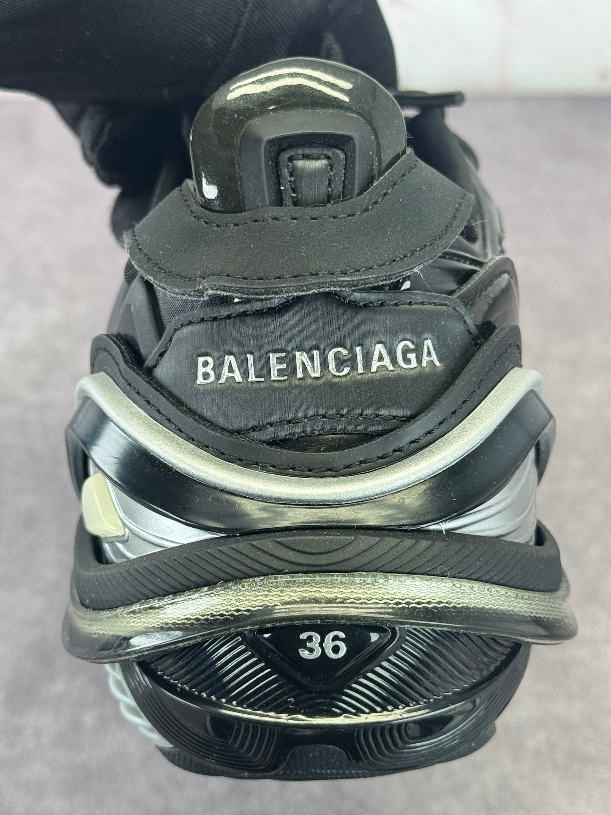 Balenciaga Women's Tyrex Black & Gray Low Sneakers