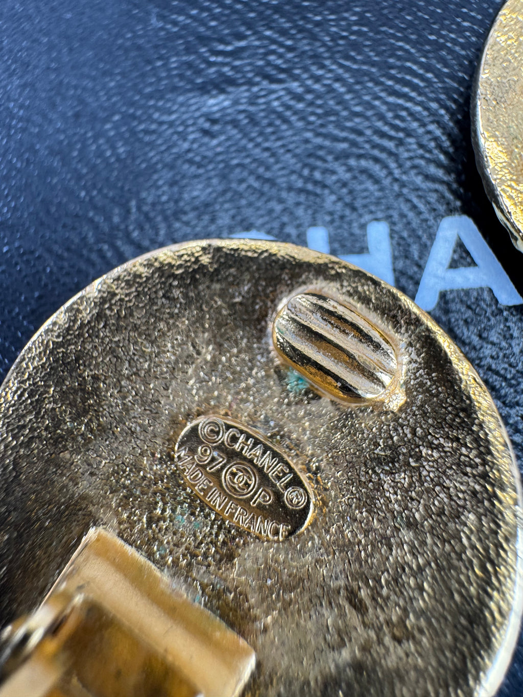 Chanel Vintage 97P Collection Round Goldtone Clip-on Earrings