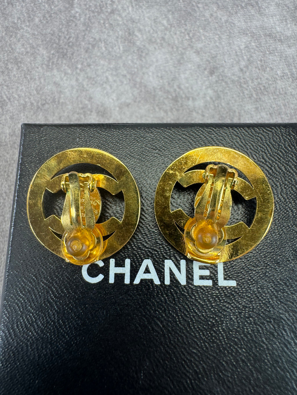 Chanel Vintage Turnlock 97P Clip-on Gold Plated Earrings