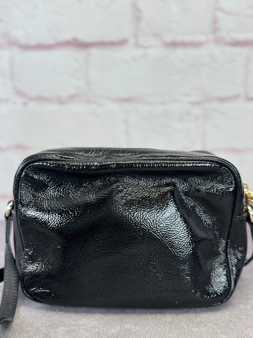 Gucci Patent Black Leather Soho Disco Camera Bag