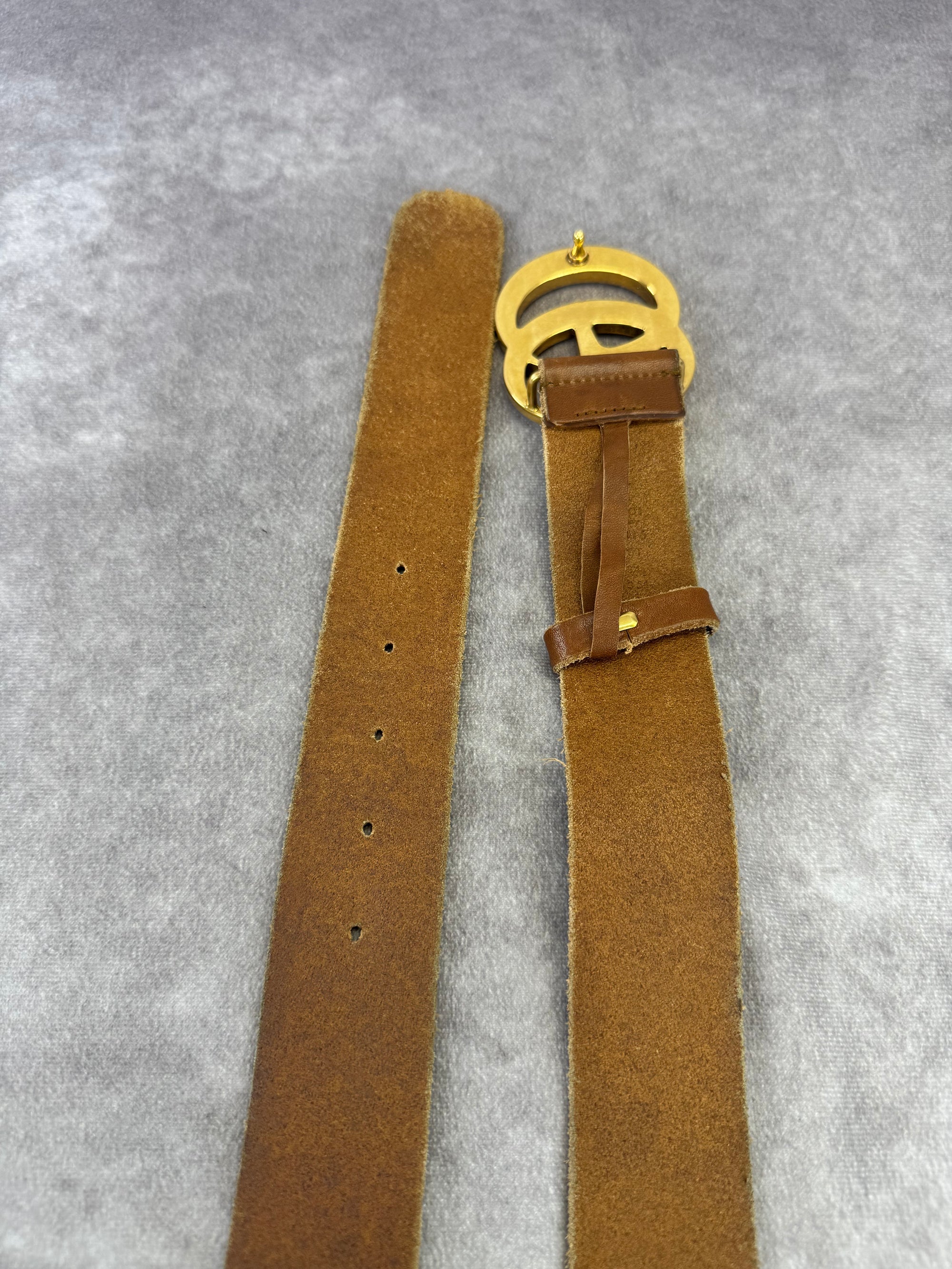 Gucci Distressed Double G Marmont Calfskin Belt 85cm/34"