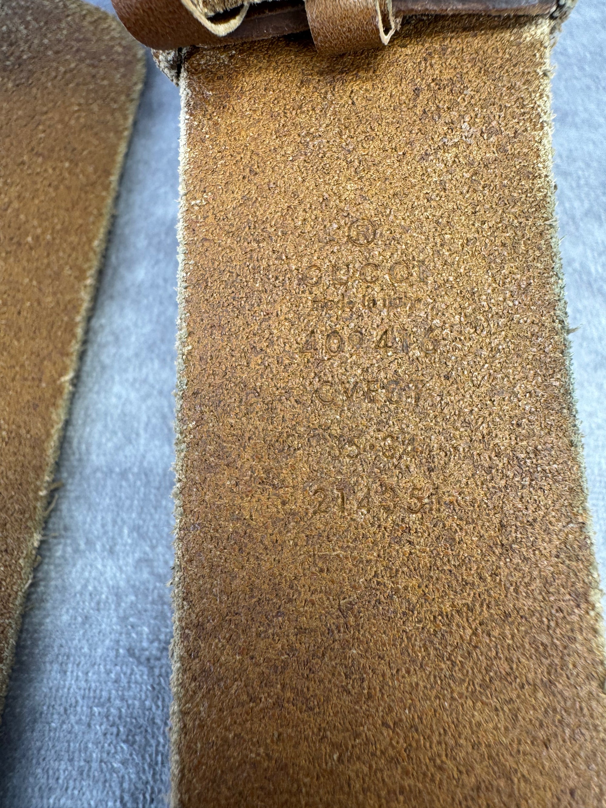 Gucci Distressed Double G Marmont Calfskin Belt 85cm/34"