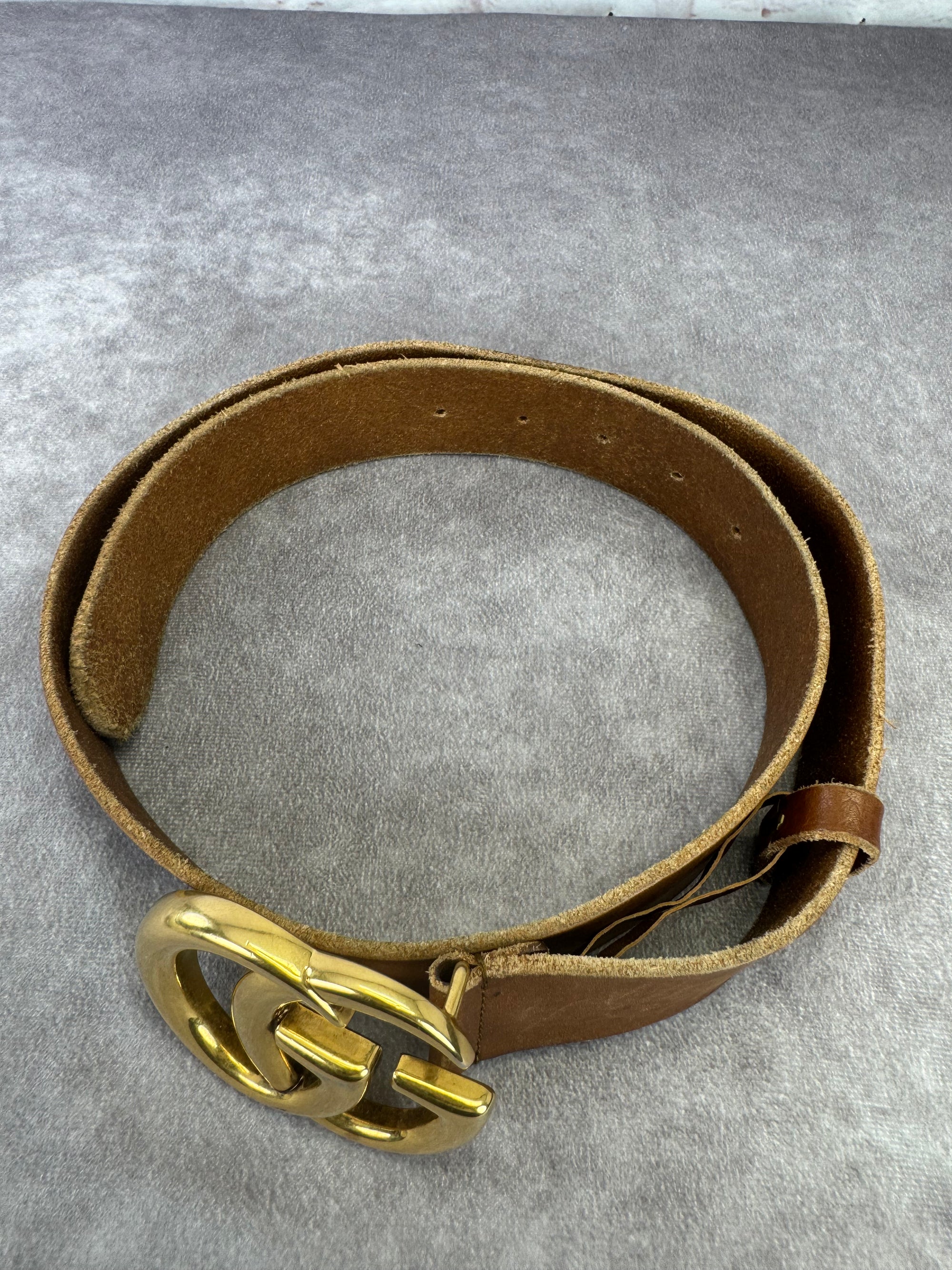 Gucci Distressed Double G Marmont Calfskin Belt 85cm/34"
