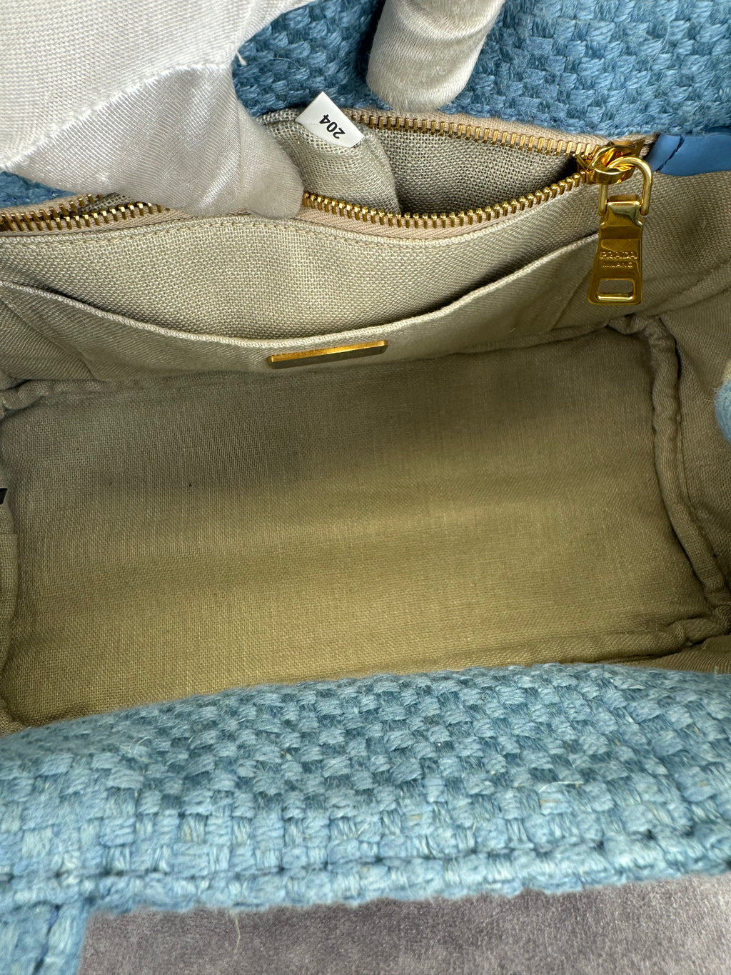 Prada Canapa Denim PM 2-Way Shoulder Bag