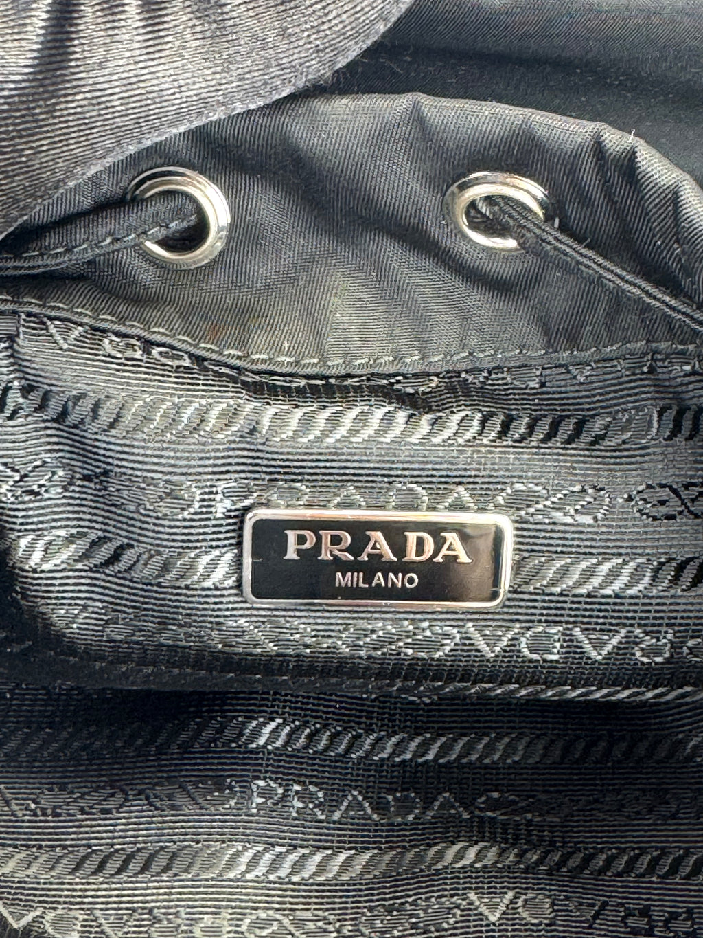Prada Re-Nylon Saffiano Tessuto Vela Drawstring Pouch Bag