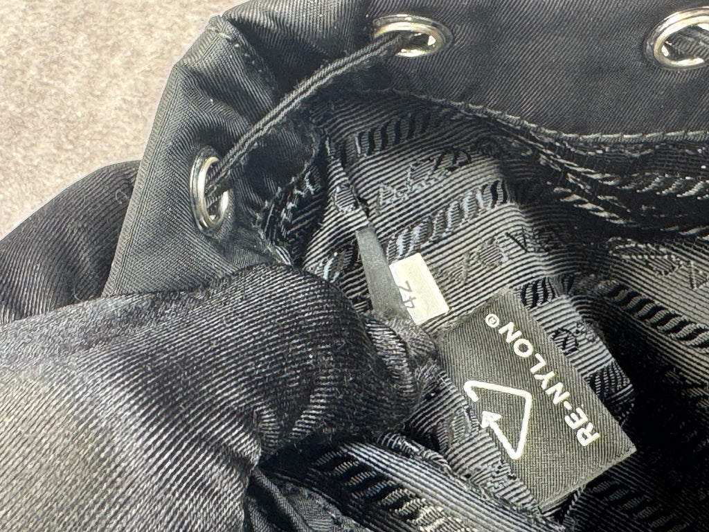 Prada Re-Nylon Saffiano Tessuto Vela Drawstring Pouch Bag