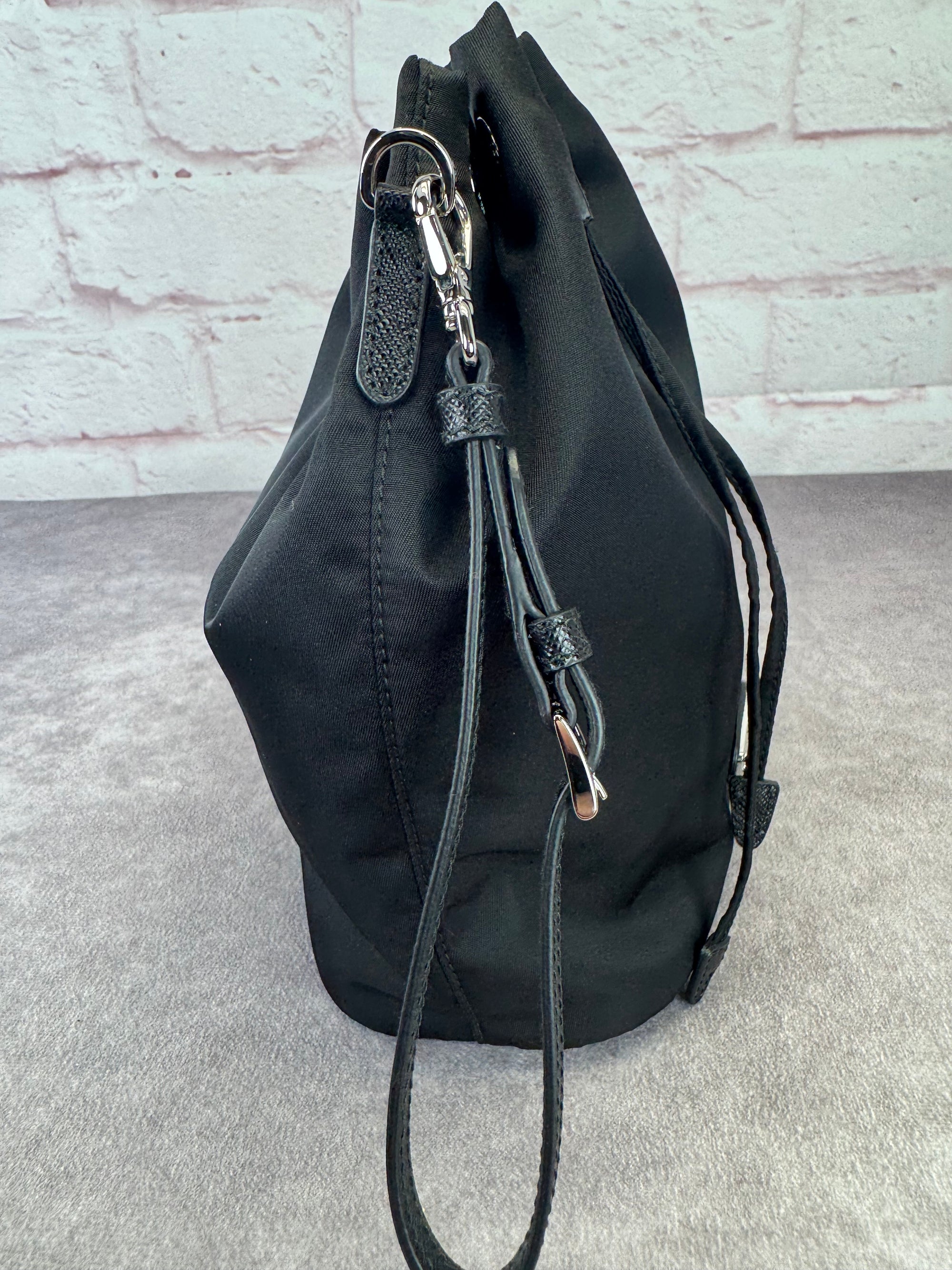 Prada Re-Nylon Saffiano Tessuto Vela Drawstring Pouch Bag