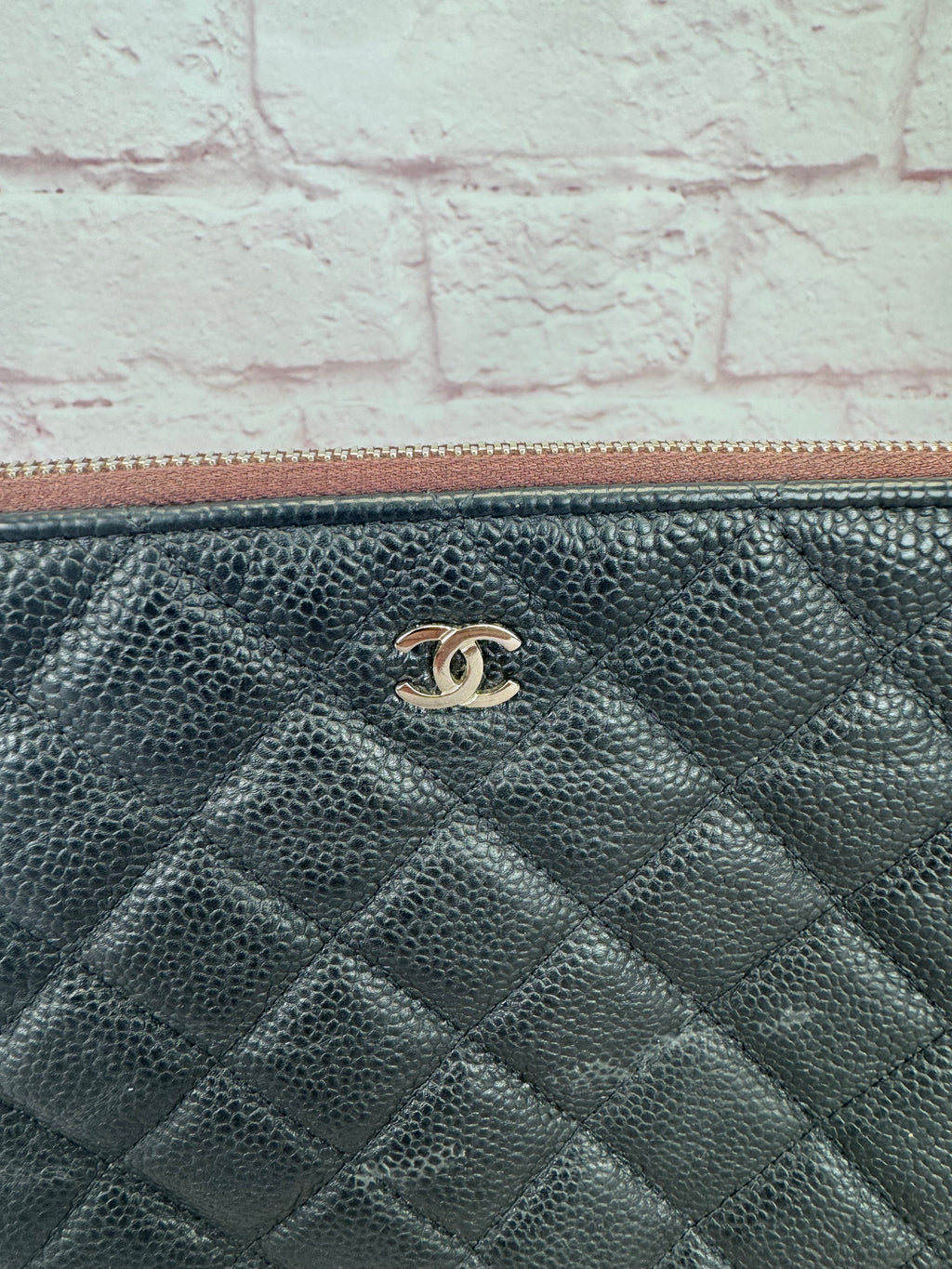 Chanel Caviar Quilted Classic O Case Medium Pouch