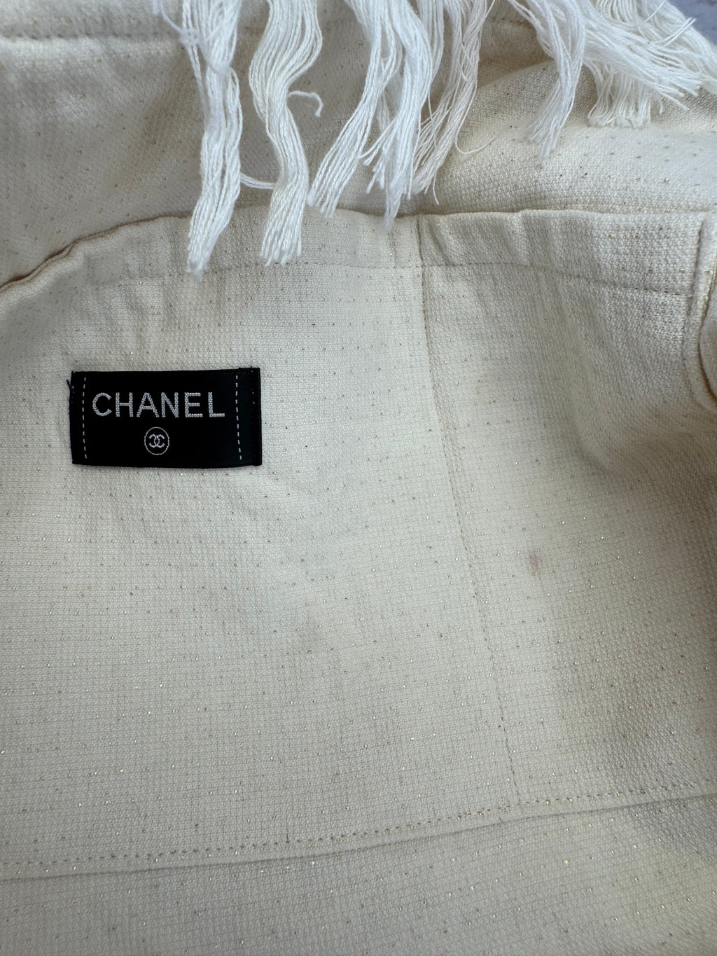 Chanel 2022 Terry Cloth Fringe Beach Pool Tote