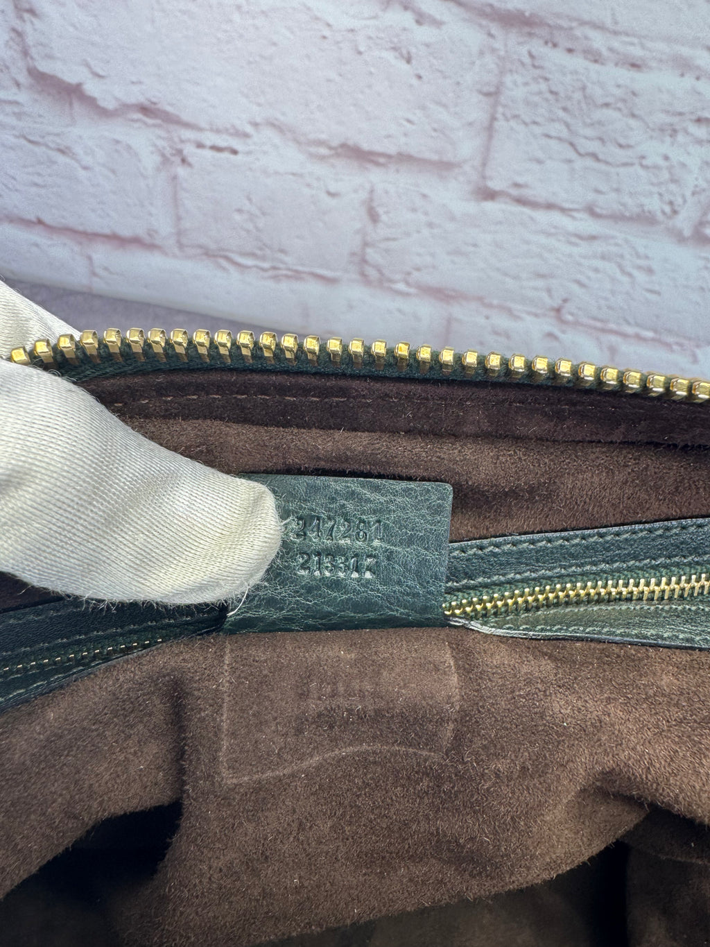 Gucci Teal Python Embossed Charm 2 Way Tote Bag