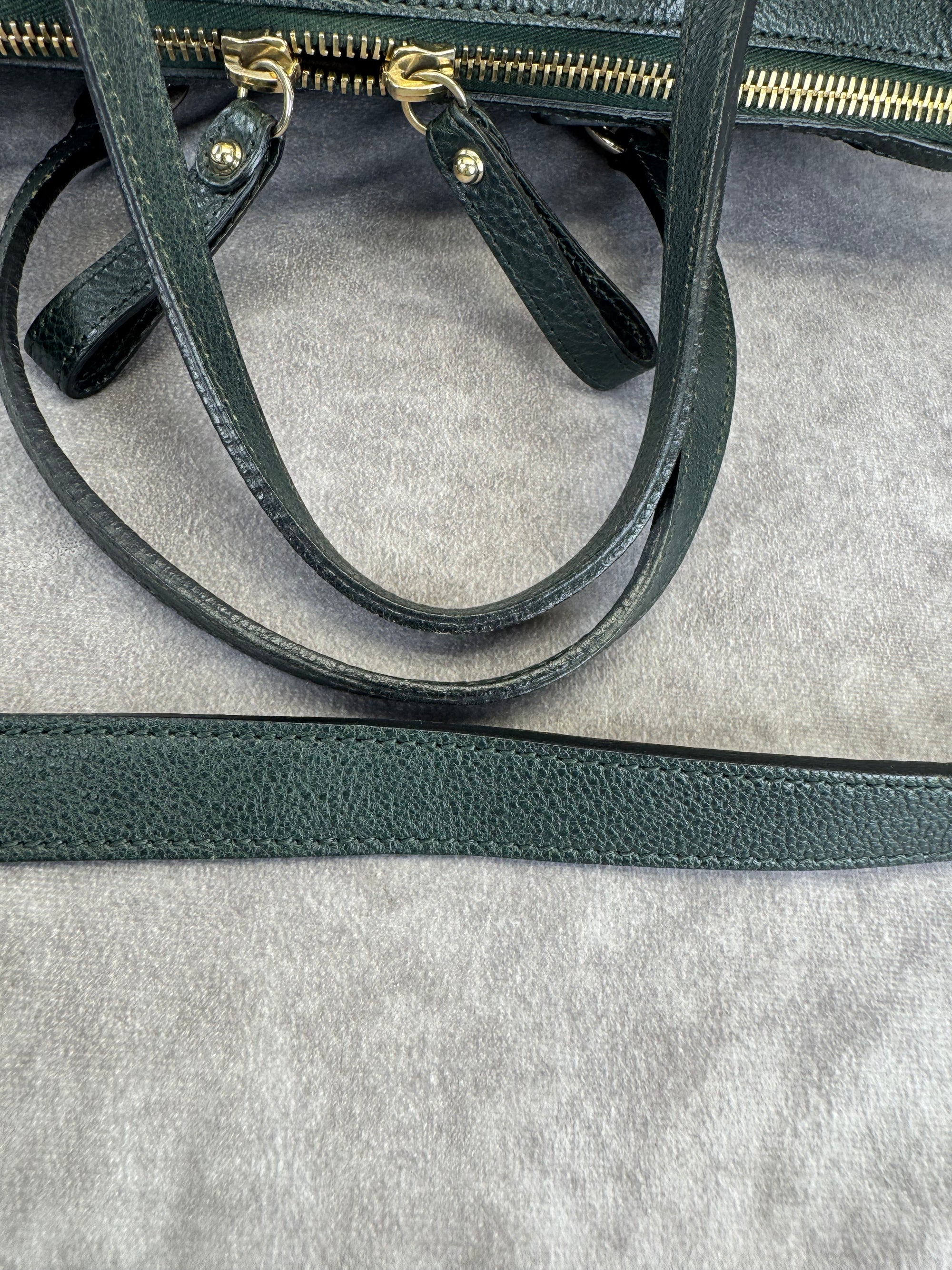 Gucci Teal Python Embossed Charm 2 Way Tote Bag