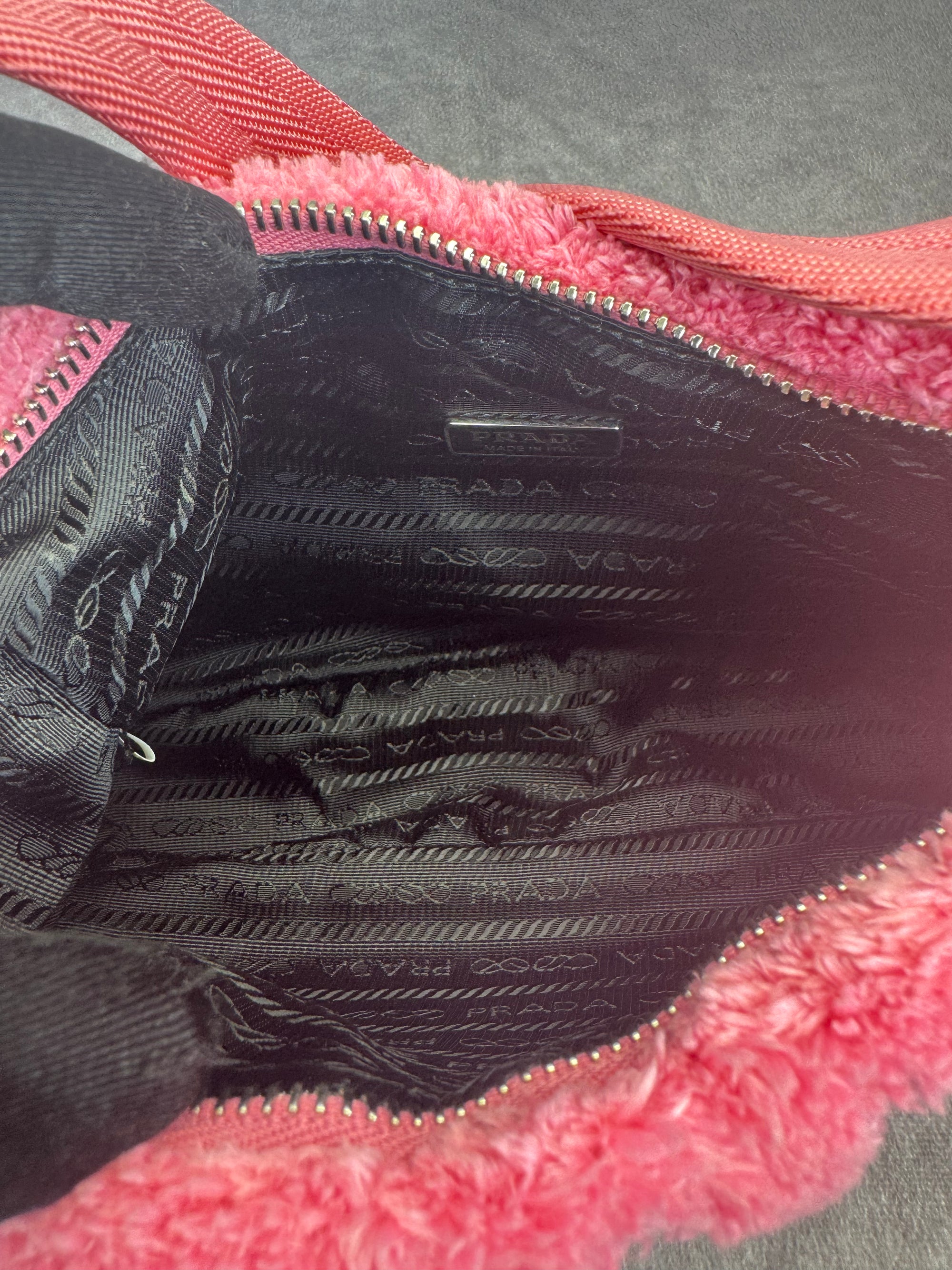 Prada 2000 Re-Edition Pink Terry Cloth Top Handle Bag