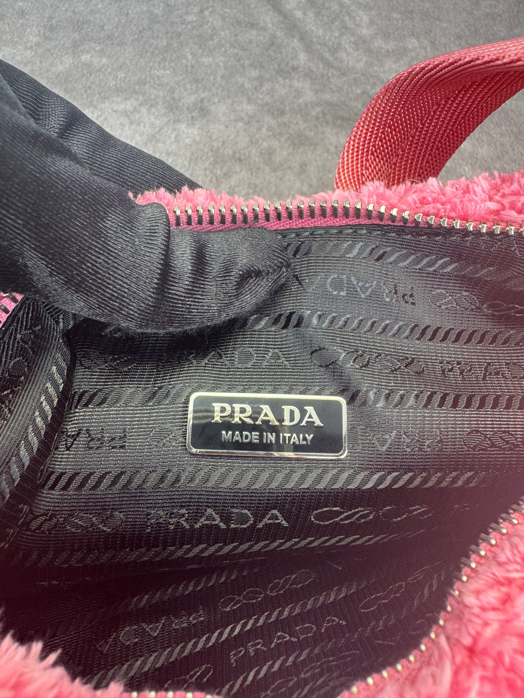 Prada 2000 Re-Edition Pink Terry Cloth Top Handle Bag
