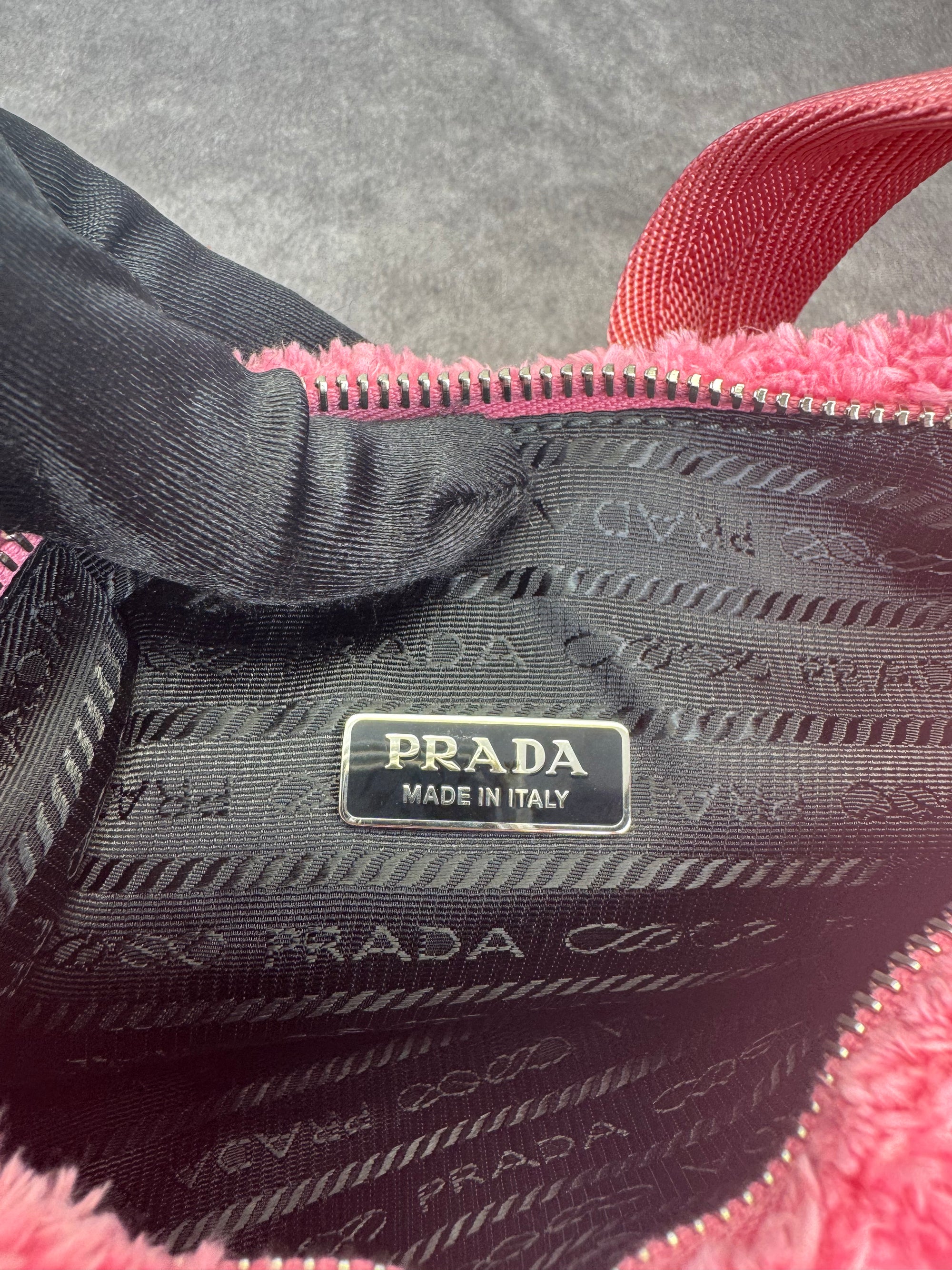 Prada 2000 Re-Edition Pink Terry Cloth Top Handle Bag
