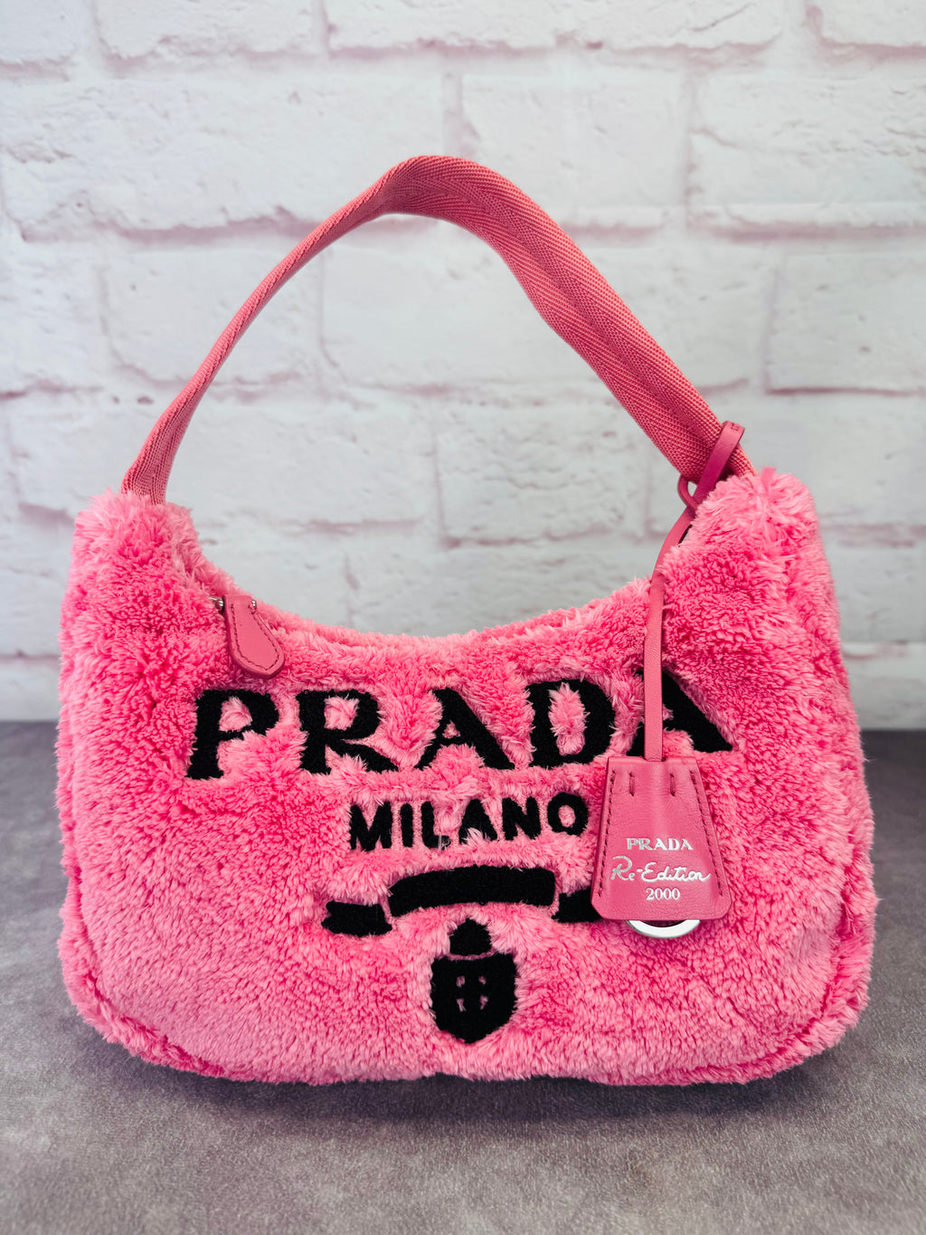 Prada 2000 Re-Edition Pink Terry Cloth Top Handle Bag
