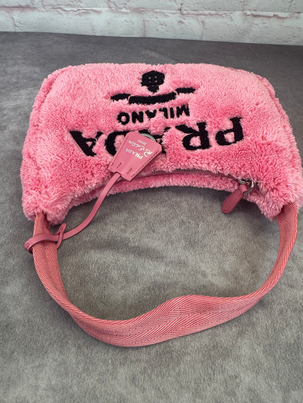 Prada 2000 Re-Edition Pink Terry Cloth Top Handle Bag