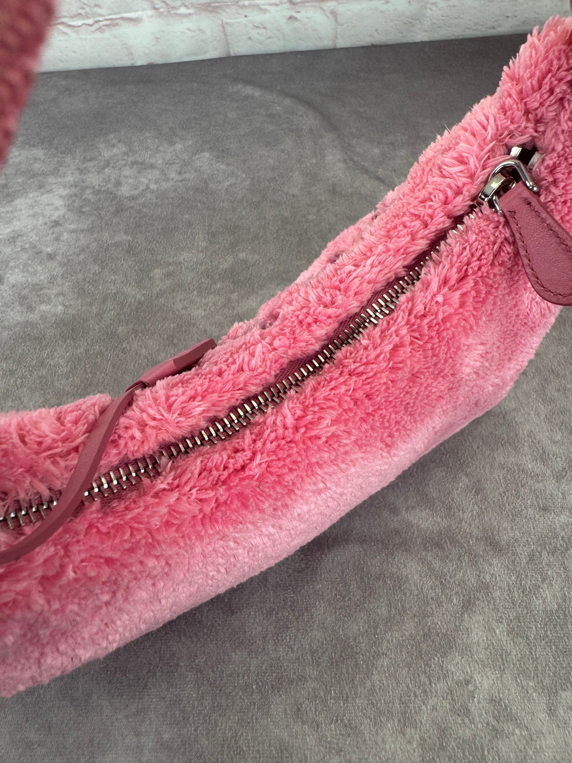 Prada 2000 Re-Edition Pink Terry Cloth Top Handle Bag