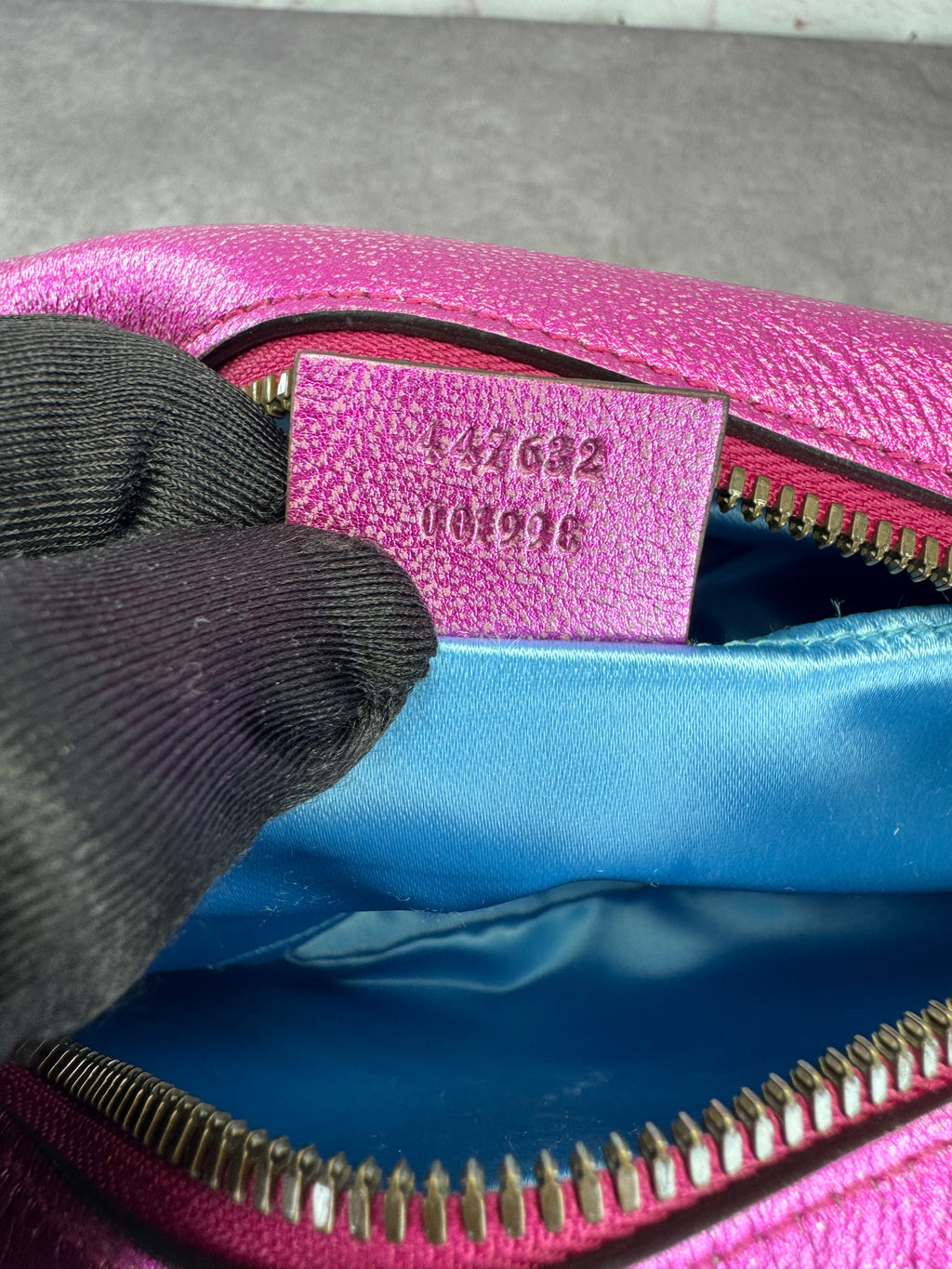 Gucci Marmont Matelasse Chevron Quilted Nappa Laminated Camera Bag