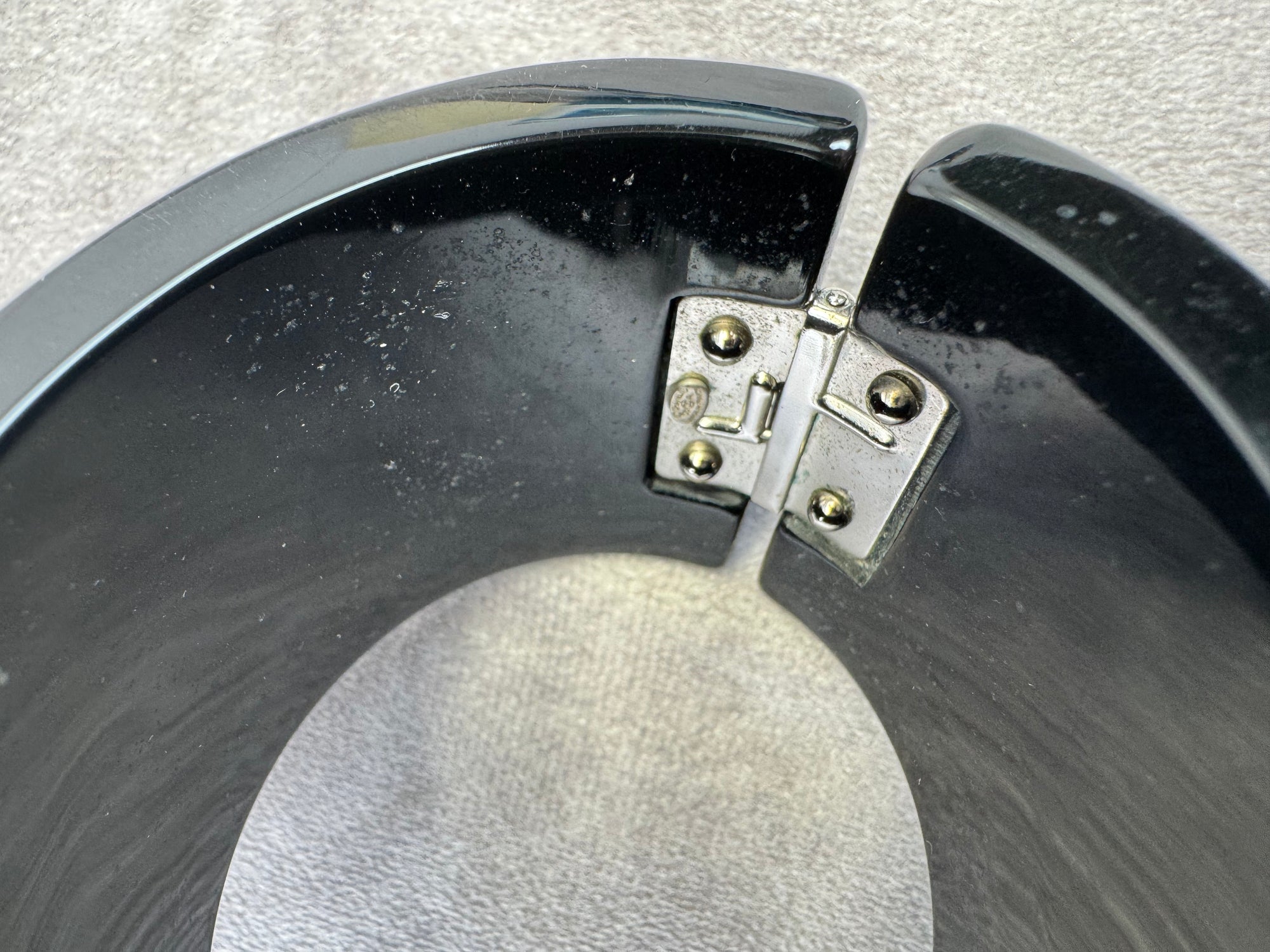 Chanel Crystallized Wide Black Resin Bangle