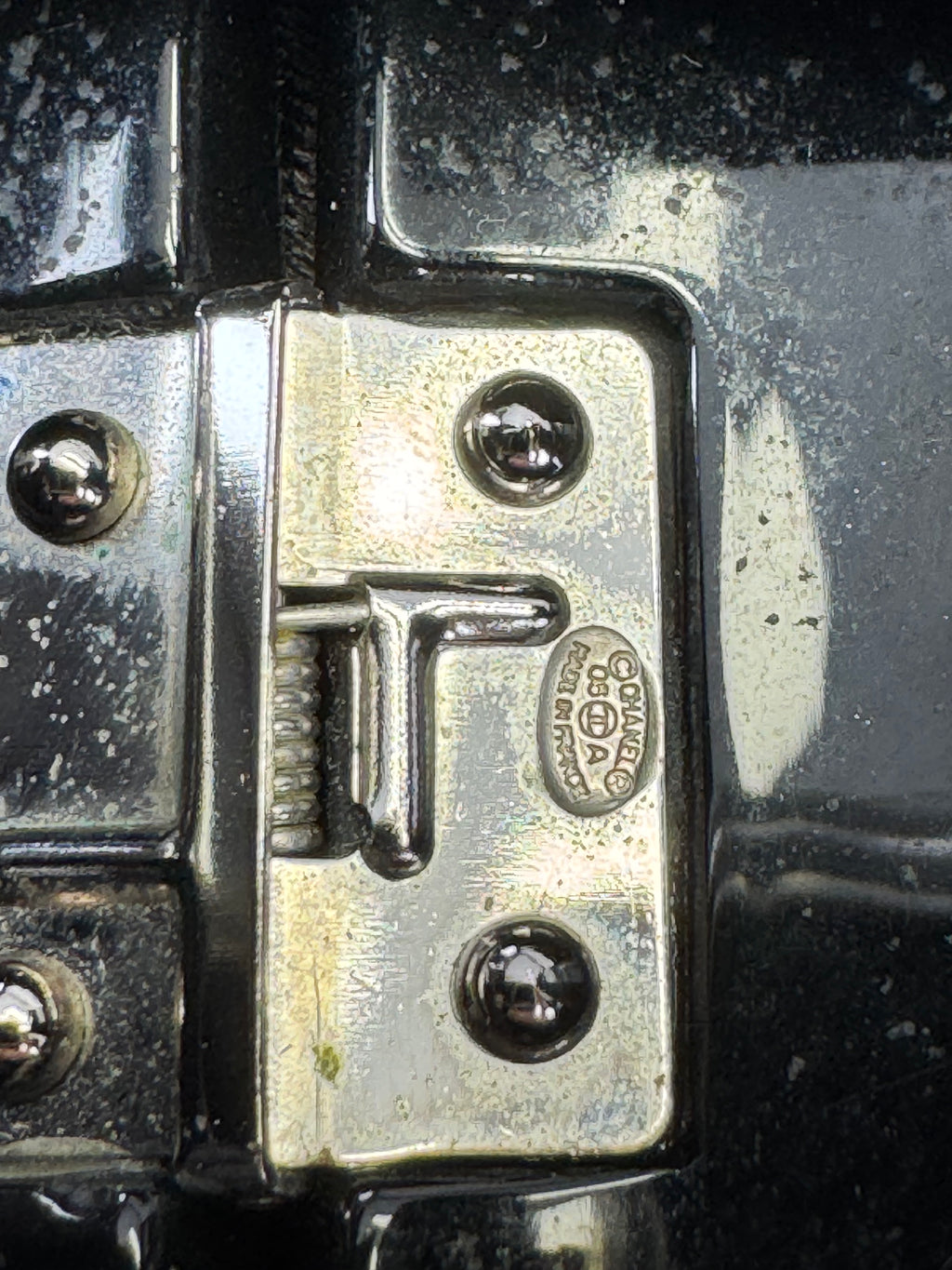 Chanel Crystallized Wide Black Resin Bangle